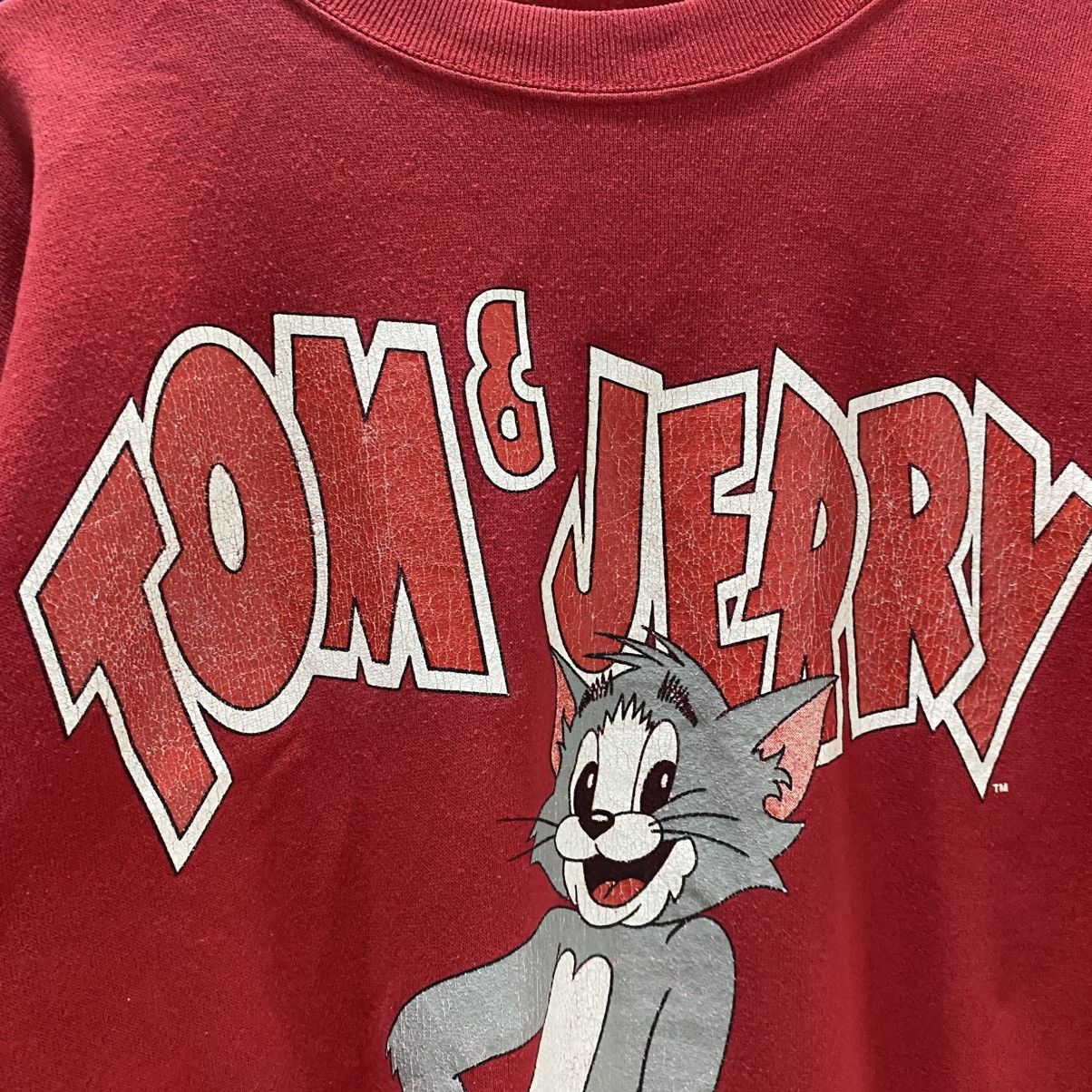 Cartoon Network × Vintage Vintage 90s Tom And Jerry Cartoon Sweatshirt Red Size US L / EU 52-54 / 3 - 5 Thumbnail