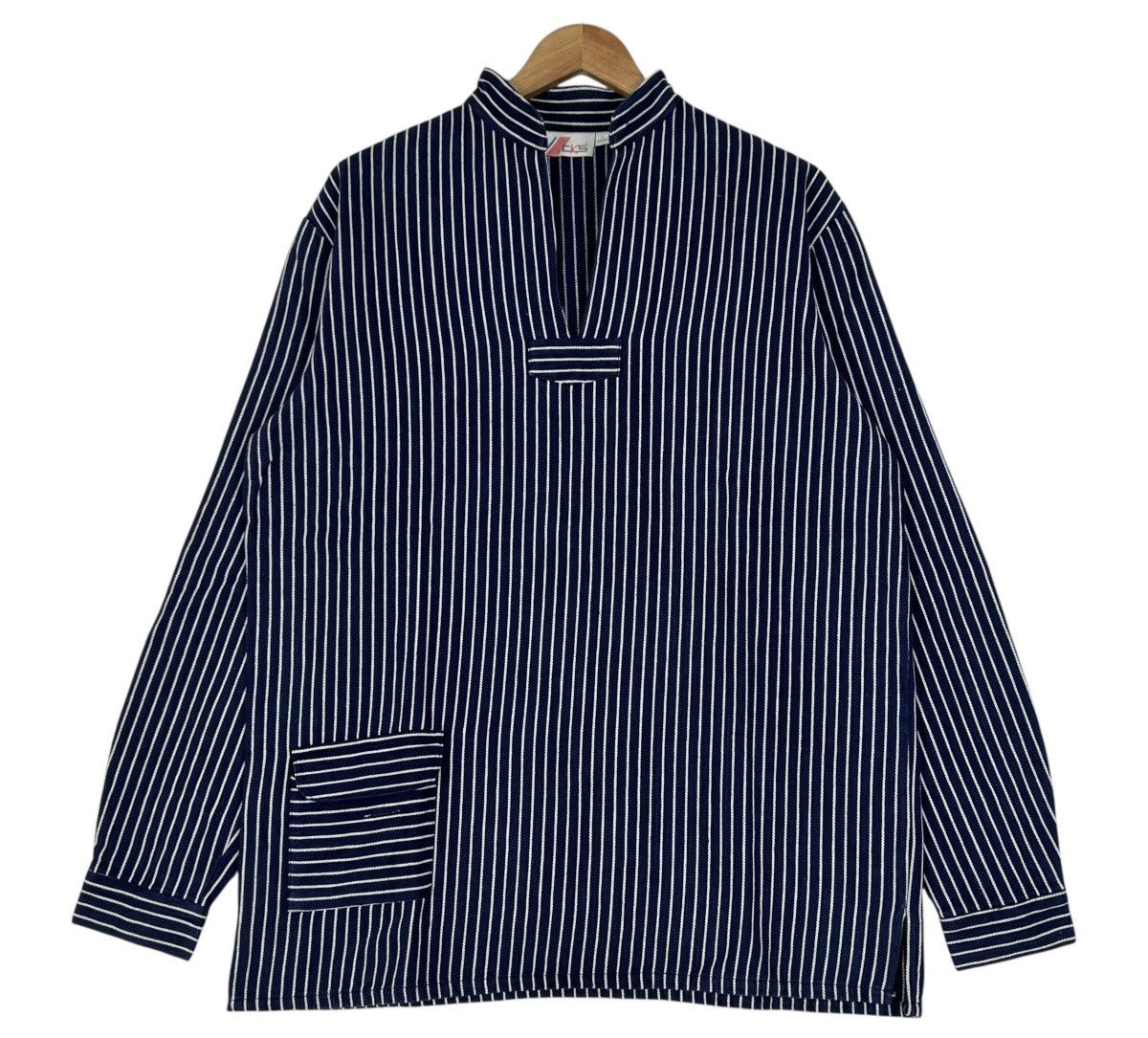 Vintage 80s Vintage Traditional German Fisherman’s Smock Shirt Size US L / EU 52-54 / 3 - 1 Thumbnail