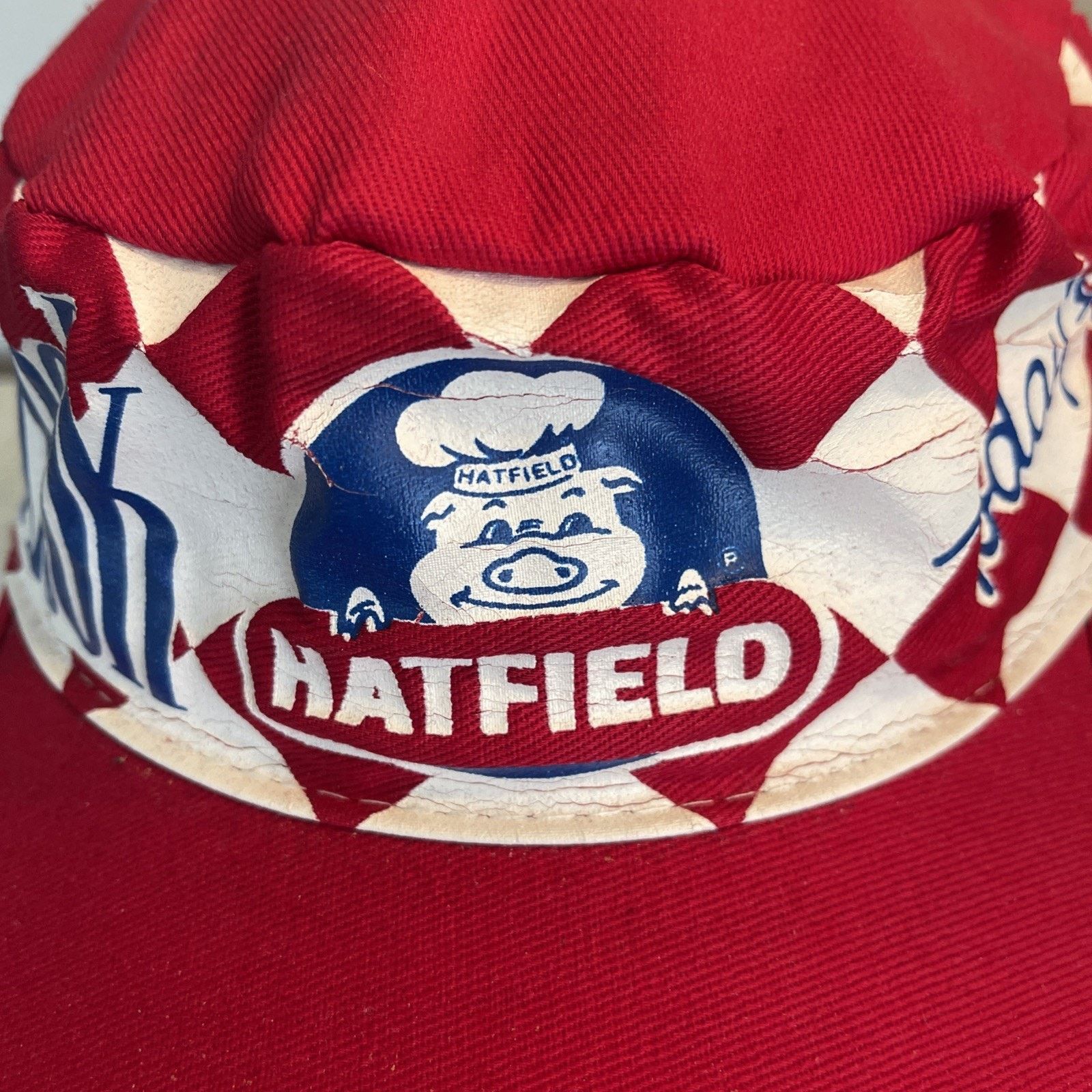 Vintage Vtg Hatfield Quality Meats Painters Cap Hat New Nos Rare 2 Size ONE SIZE - 2 Thumbnail