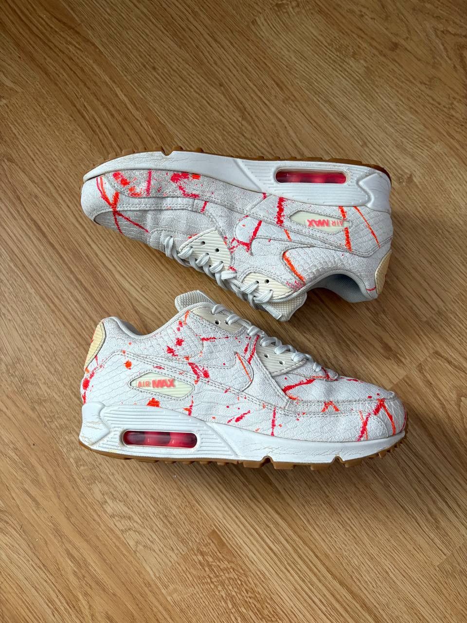 Nike Unreleased Sample Nike Air Max 90 Paint Splatter Snakeskin Size US 5.5 / EU 38 - 4 Thumbnail