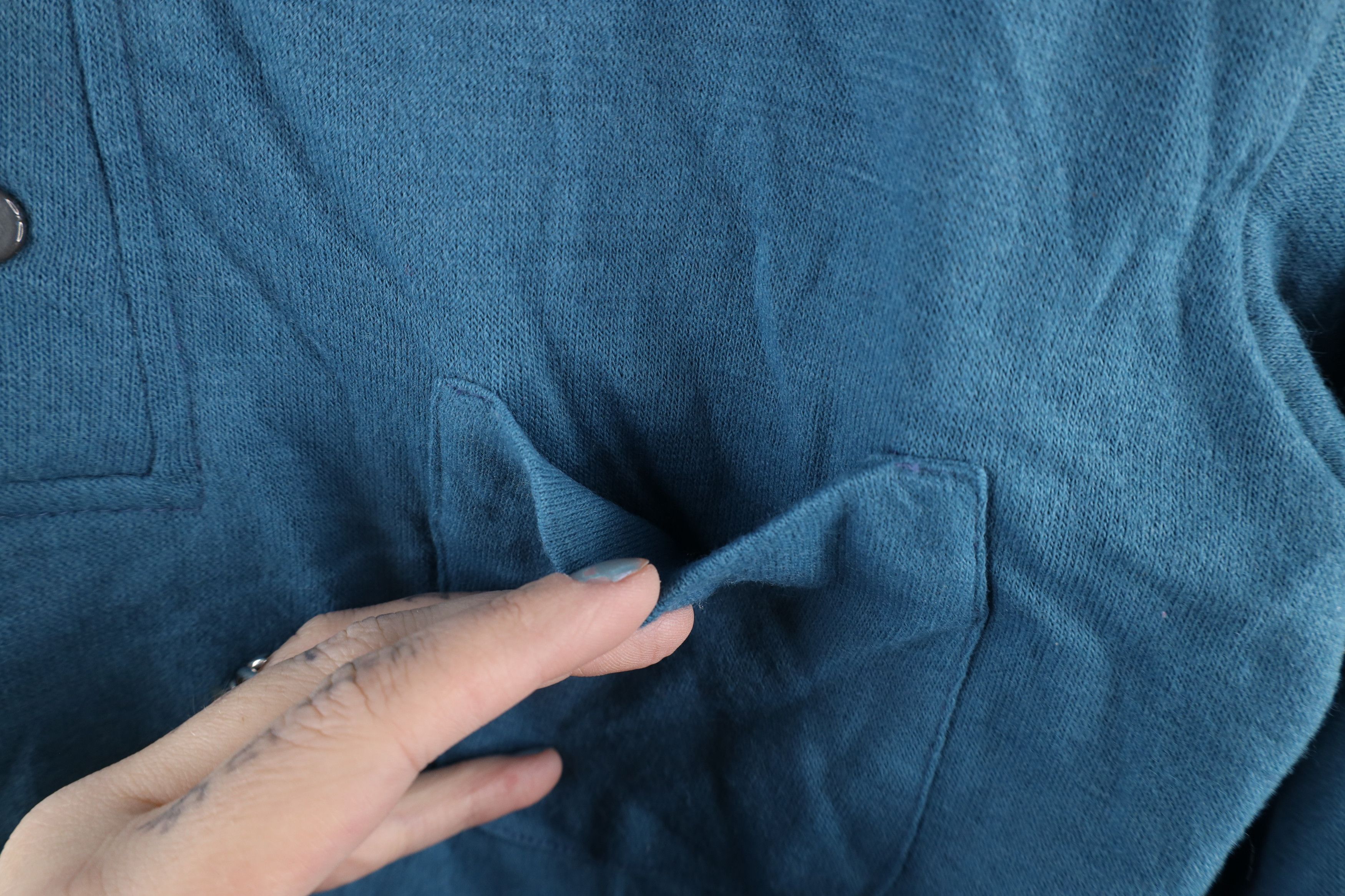 Vintage Vintage 60s 70s Streetwear Knit Long Sleeve Polo Blue USA Size US M / EU 48-50 / 2 - 4 Thumbnail