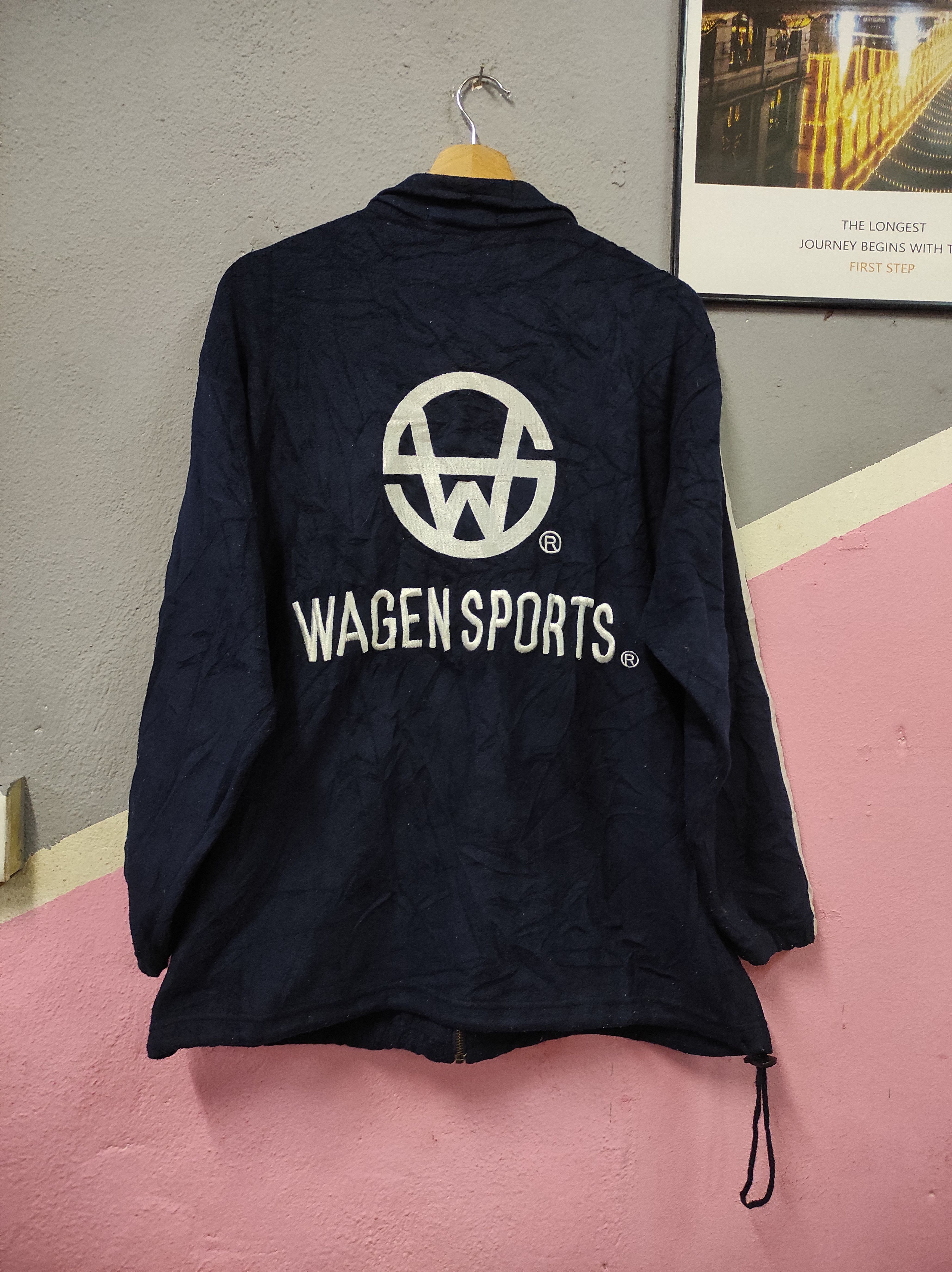 image of Gear For Sports x Racing Wagen Sports VTG Jacket Sweater Fleece in Navy, Men's (Size Large)