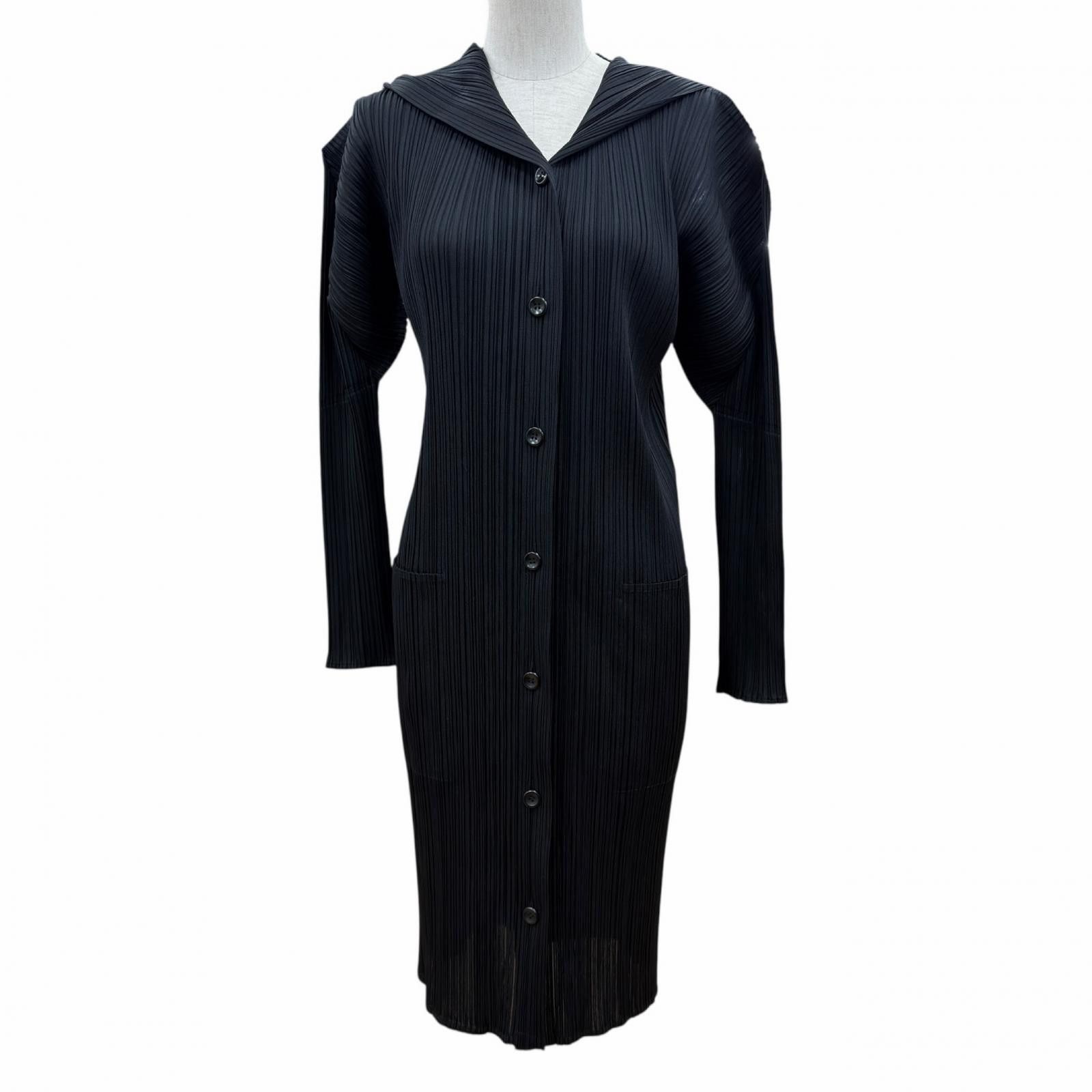 Issey Miyake PLEATS PLEASE One Piece Polyester Dress Textile Dresses PP11-JA173 DUTY FREE for USA