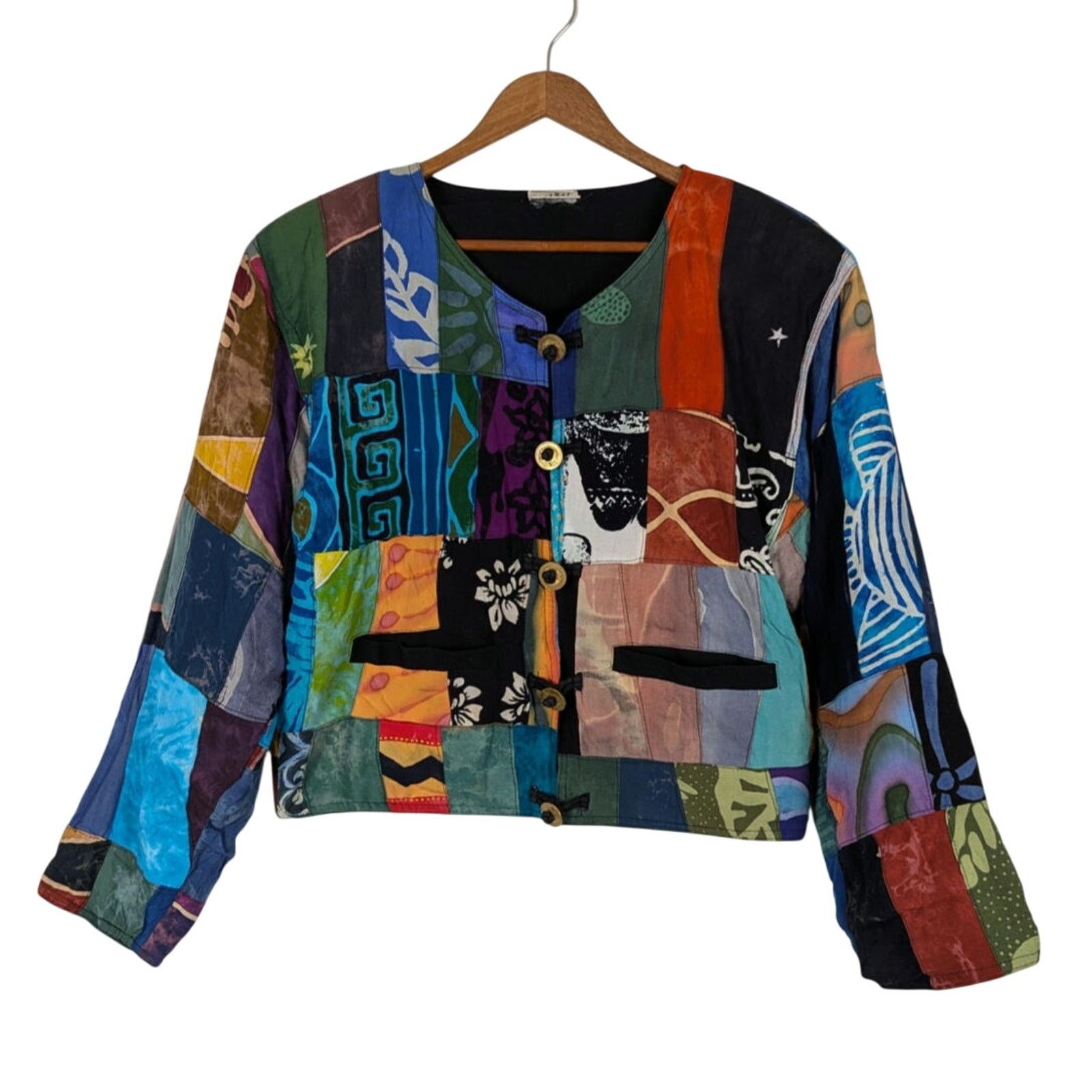 Other Vtg Kosi Bali Collection Patchwork Jacket Womens Medium Boho Size M / US 6-8 / IT 42-44 - 1 Thumbnail