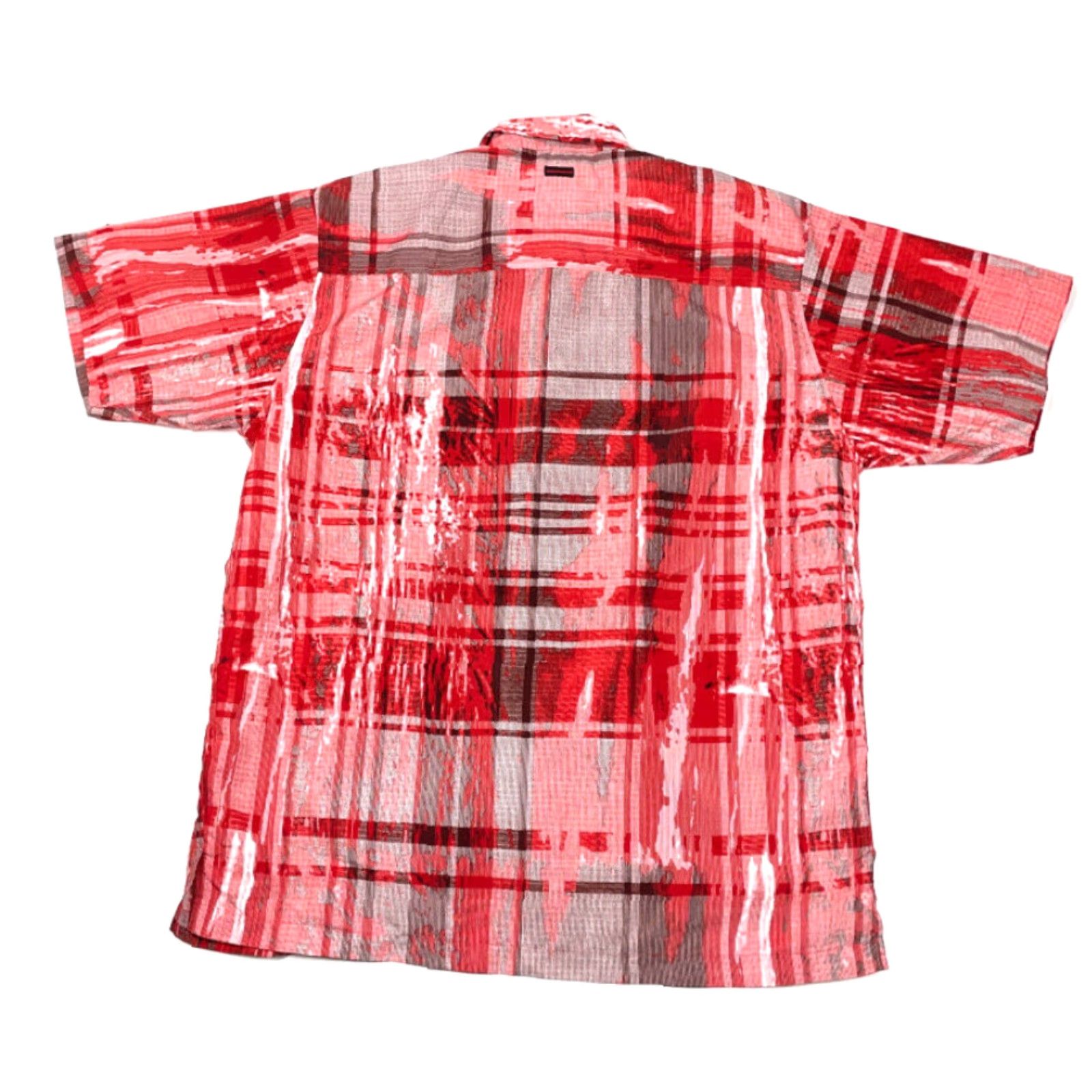 Fubu VINTAGE FUBU Shirt Men Large Red Abstract Loop Collar Button-Up Short Sleeve 90s Hip Hop Geometric Pattern casual Size US L / EU 52-54 / 3 - 3 Thumbnail