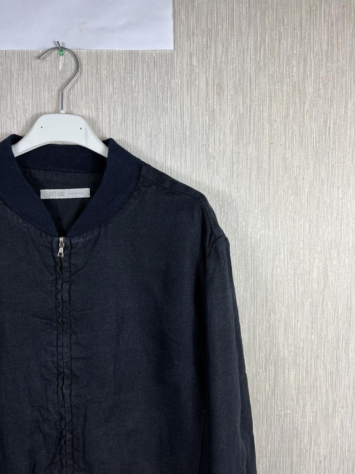 Other Post Card linen cropped navy bomber jacket boxy riri luxury Size XL / US 12-14 / IT 48-50 - 3 Thumbnail