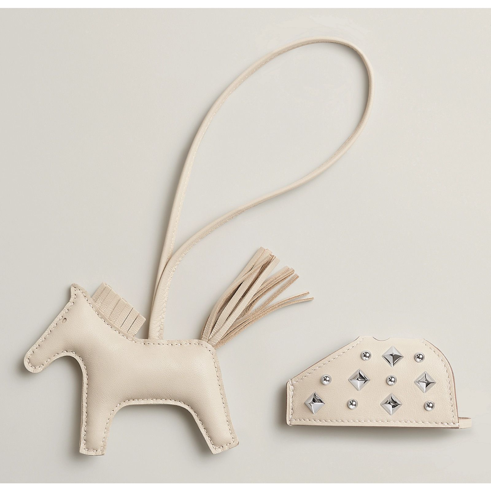 Hermes Hermes Horse Silver Studded Milo Leather Bag Charm Size ONE SIZE - 6 Thumbnail