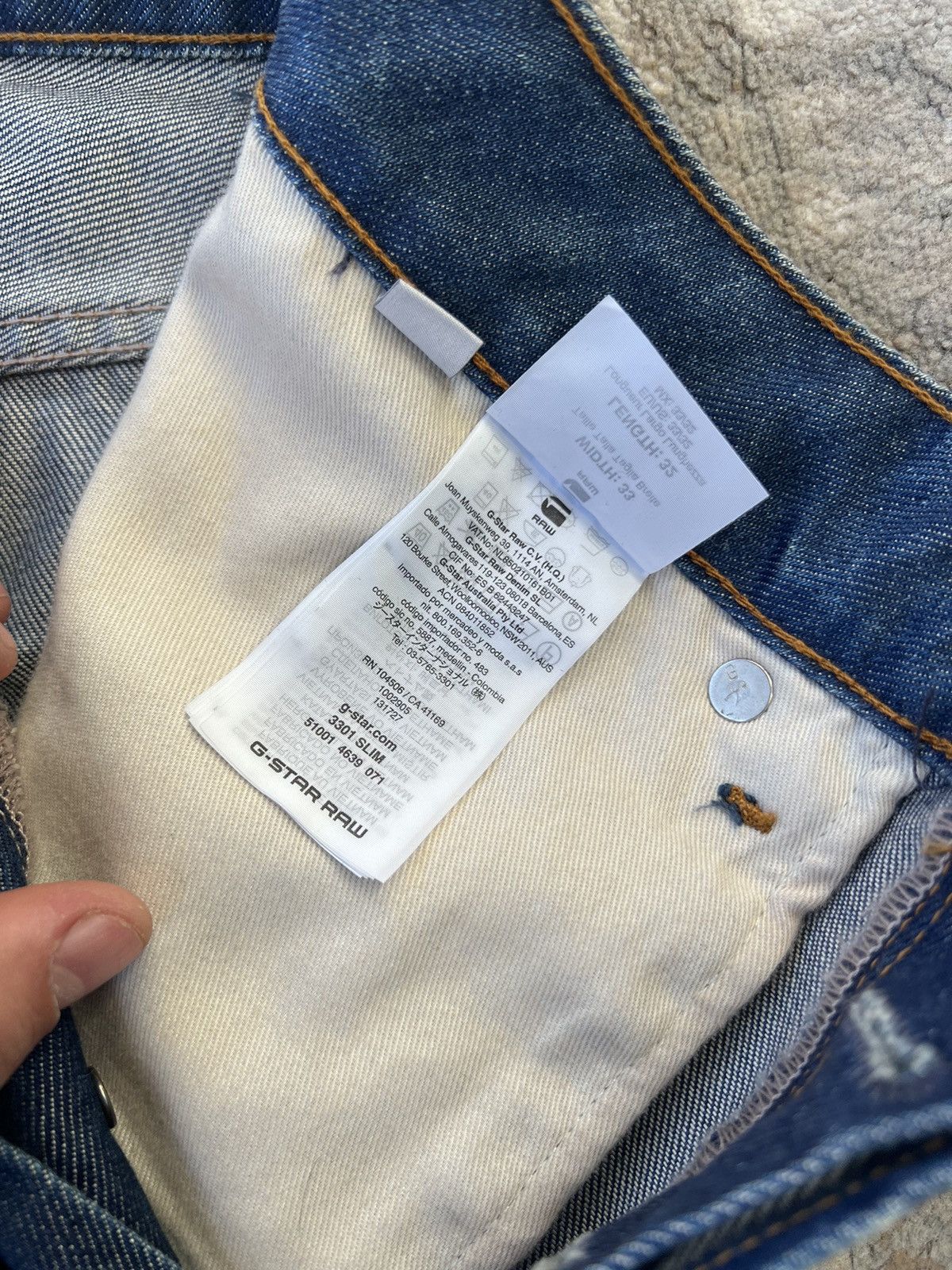 G-Star G-Star Raw Slim Denim Pants Size US 33 - 7 Thumbnail