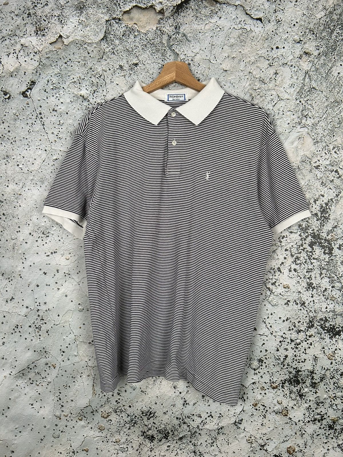 Vintage Yves Saint Laurent Pour Homme 90s Stripe Polo Rare