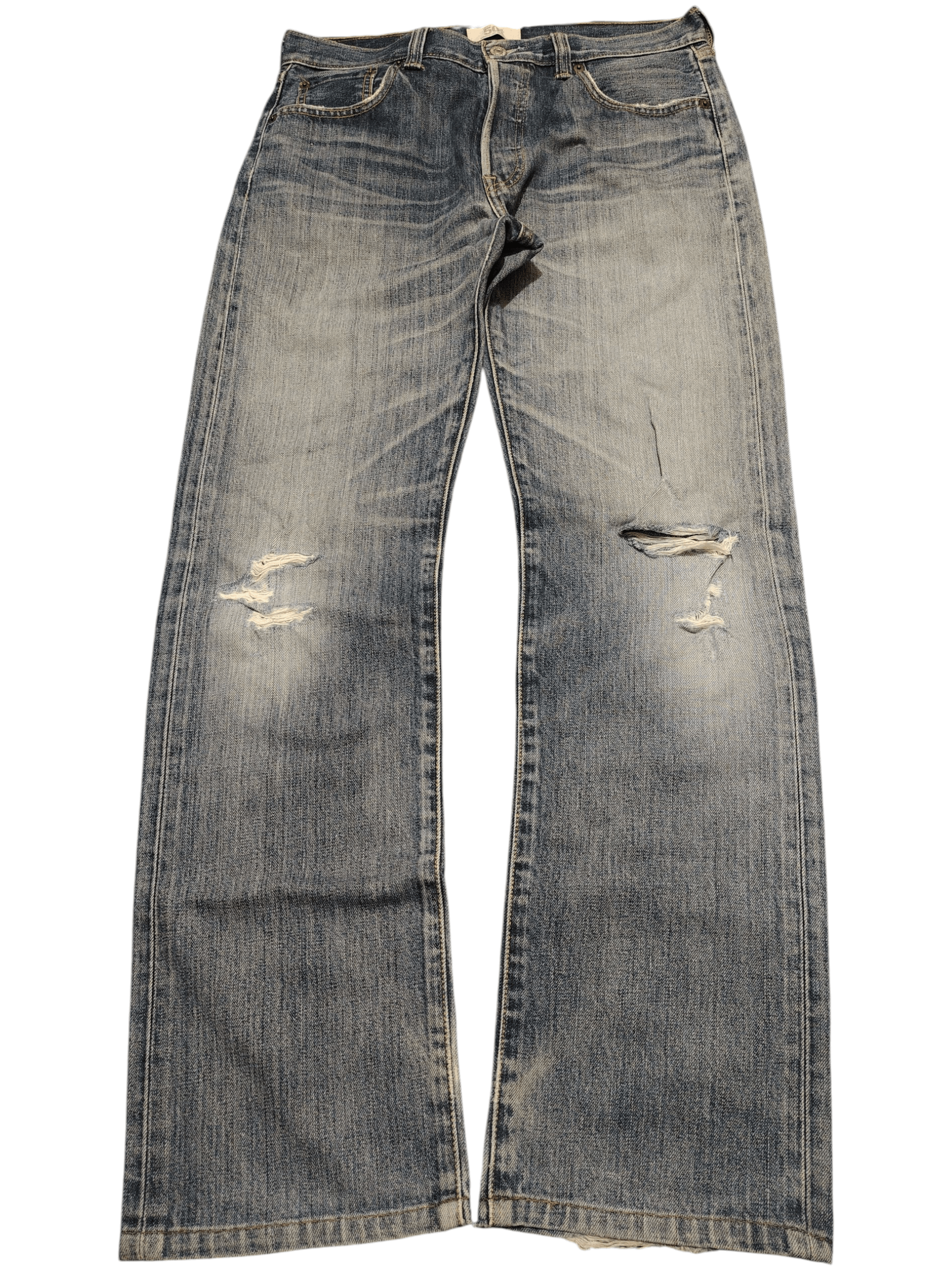 Levi's ⚡️Ripped⚡️Vintage Levi’s 501 Blue Washed Distressed Jeans Size US 32 / EU 48 - 1 Thumbnail