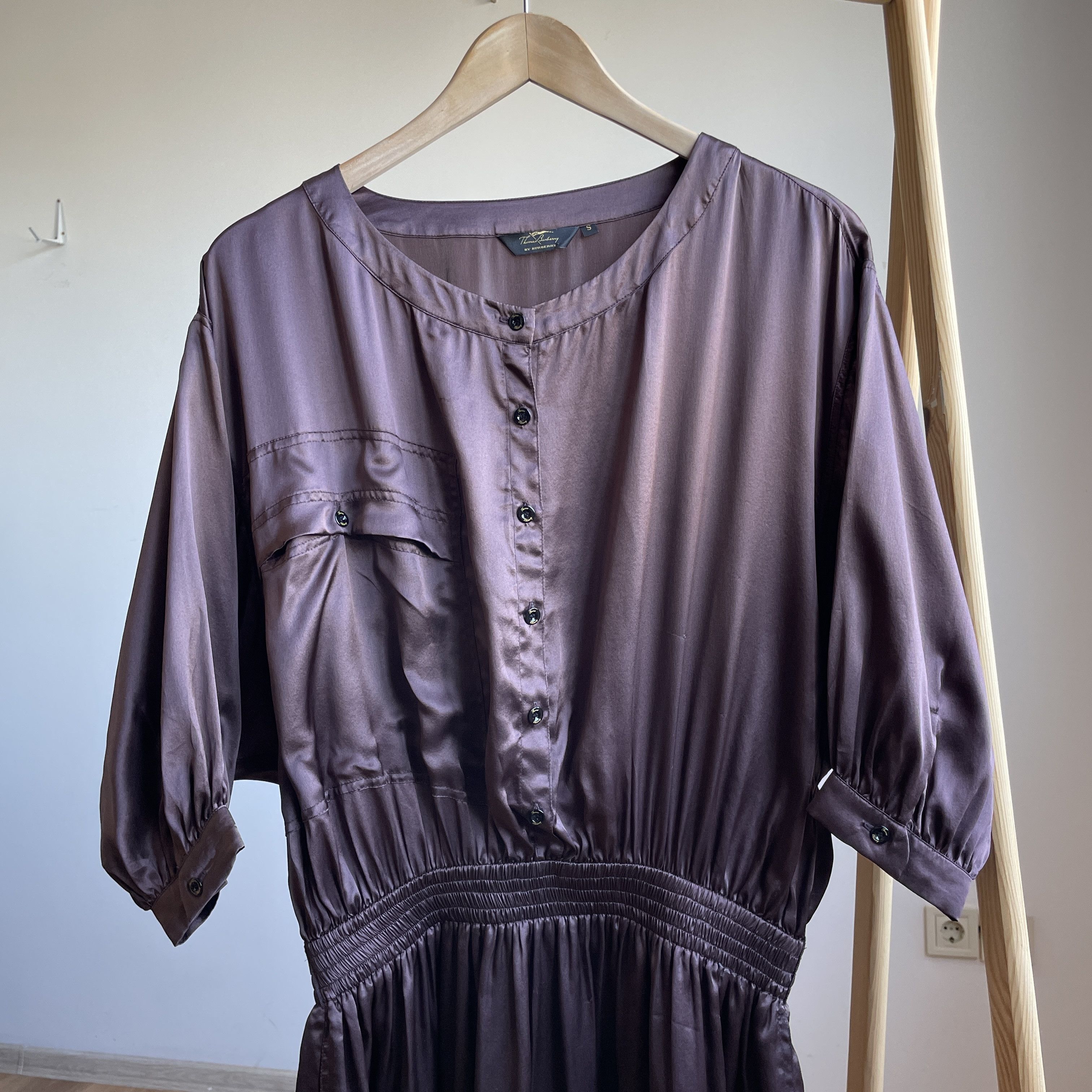 Burberry Thomas Burberry Melish Belt Silk Midi Shirt Dress Size S Size S / US 4 / IT 40 - 3 Thumbnail