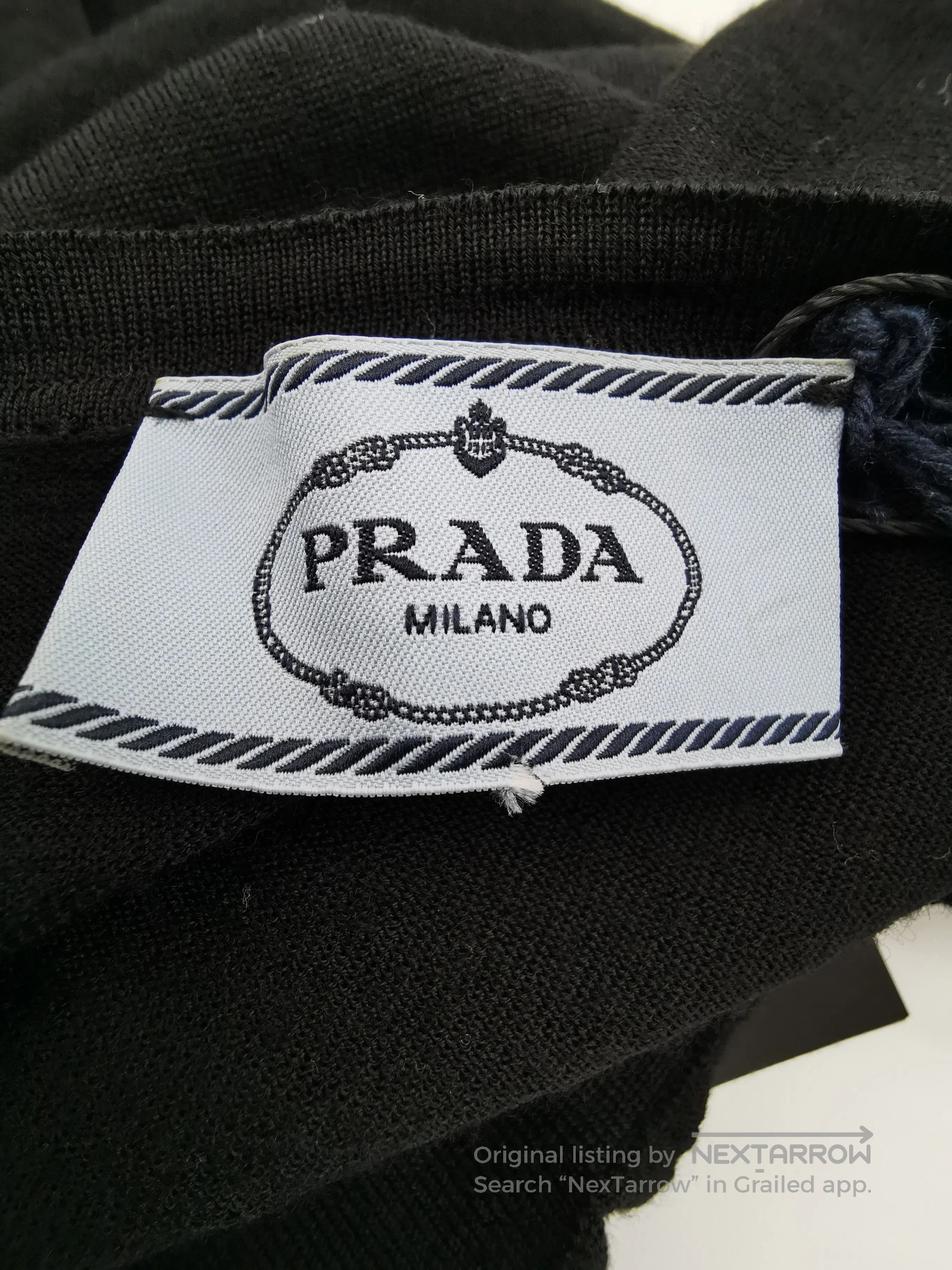 Prada Prada Logo Knit Sweater in Black Color . Size S / US 4 / IT 40 - 9 Thumbnail