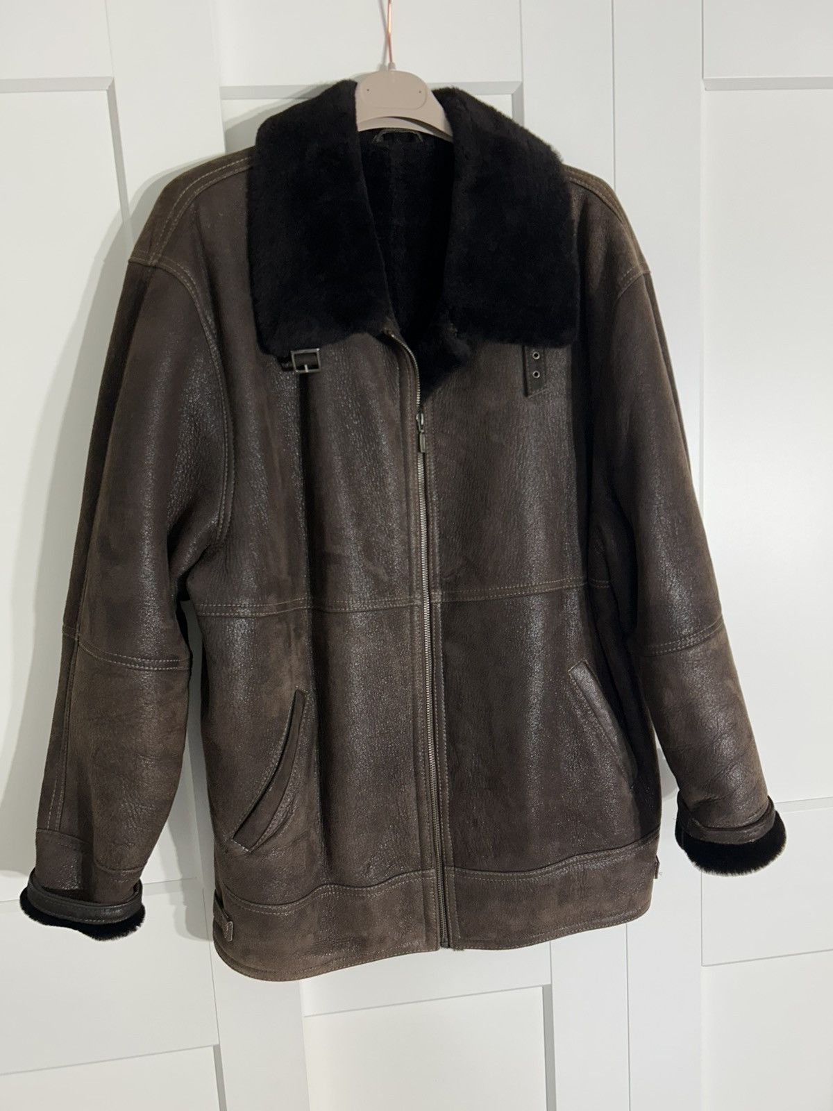 Other Mens Jacket Pilot natural Sheepskin leather XL Size US XL / EU 56 / 4 - 1 Thumbnail