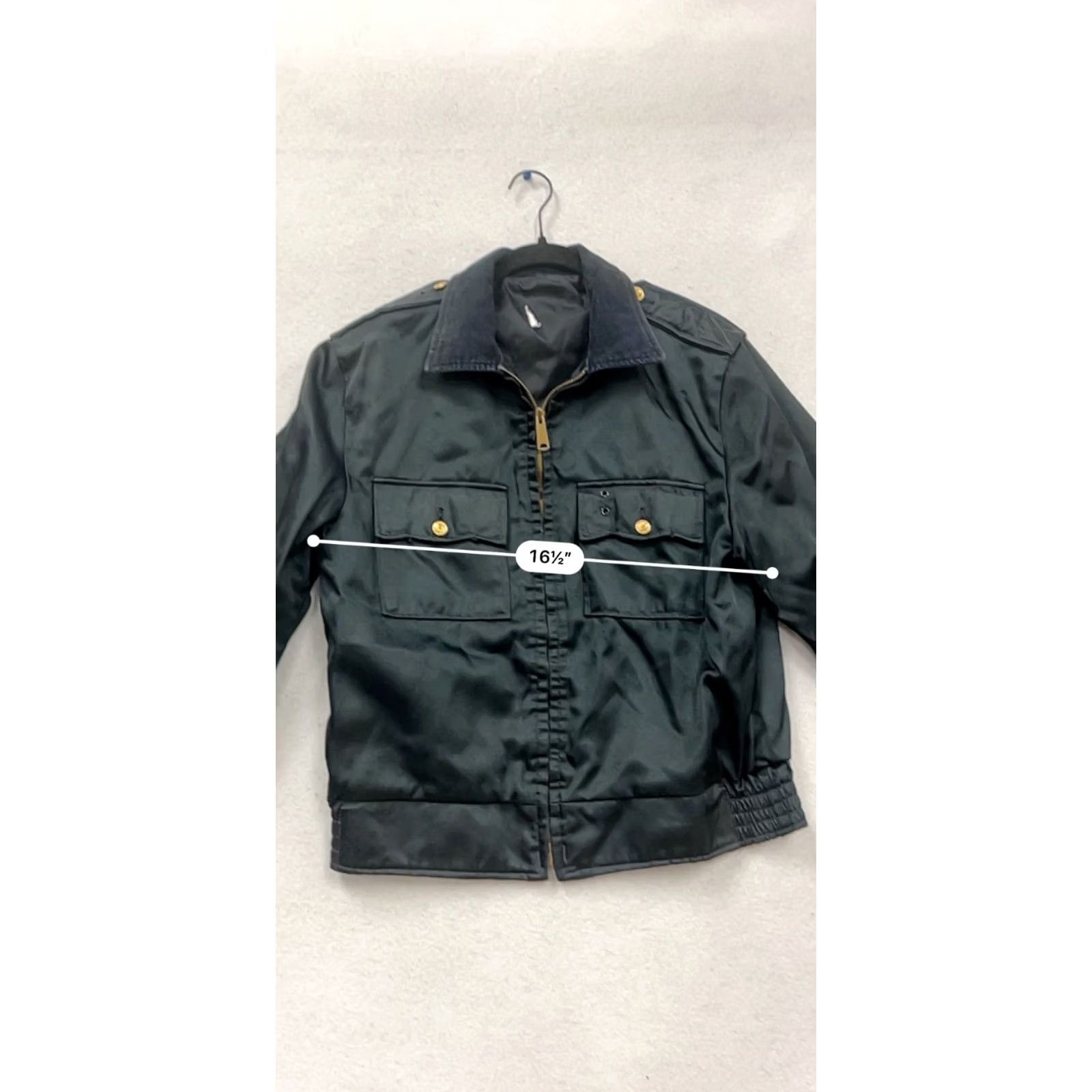 Vintage Black Zipper Jacket Corduroy Collar Gold Button Details #830A Jacket Mens Small/Medium Black Corduroy Gold Button Zipper Bomber All Season Vintage: No Size US S / EU 44-46 / 1 - 7 Thumbnail