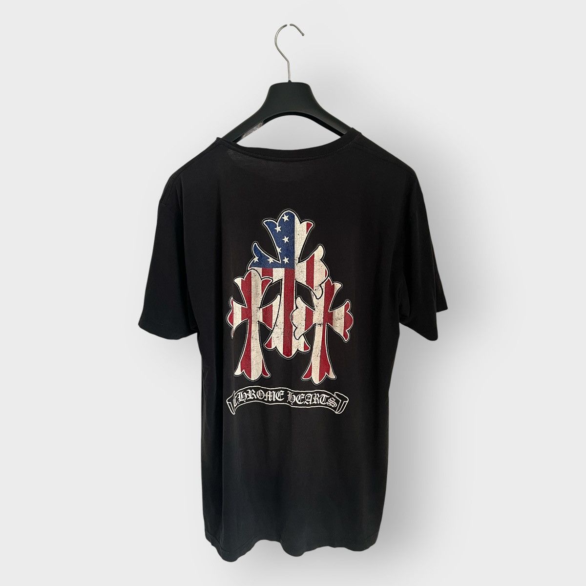 RARE! Chrome Hearts USA Triple Cross Scroll Logo Tee (XL)