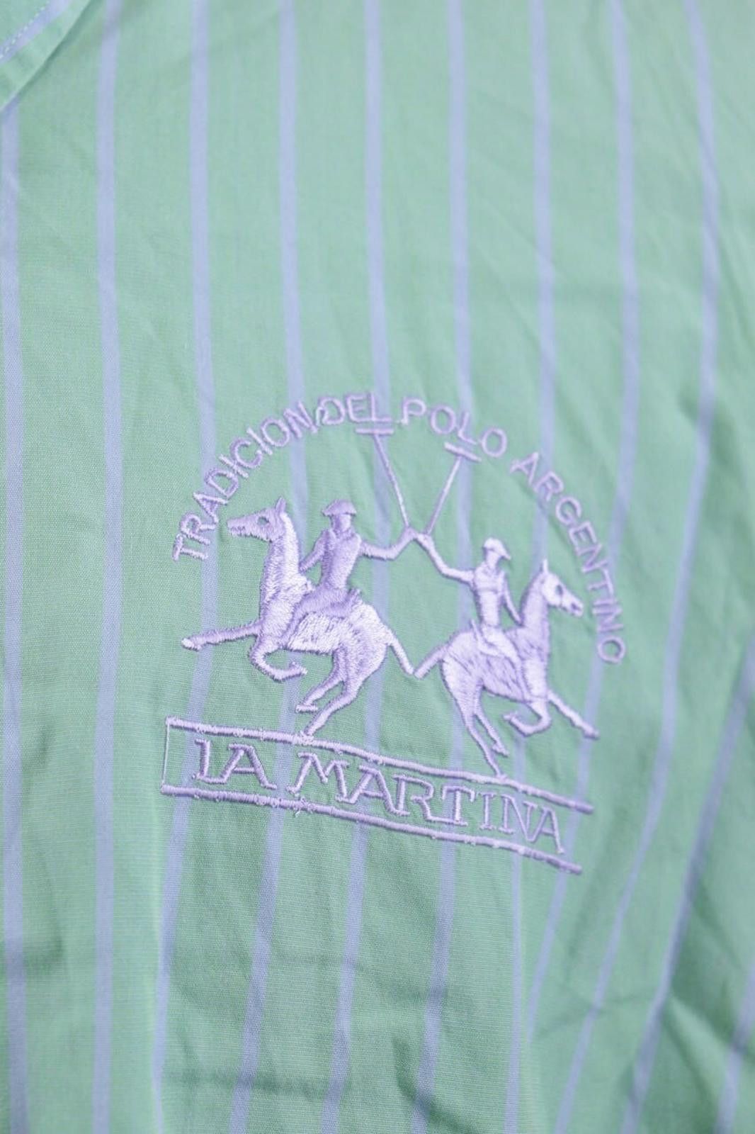 La Martina La Martina Buenos Aires Green Pinstripe Shirt Size 3XL Size US XXL / EU 58 / 5 - 5 Thumbnail