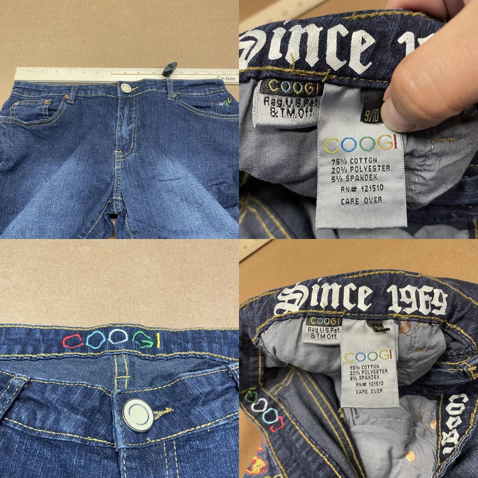 Coogi VINTAGE COOGI Jeans Womens 9/10 Dark Wash Embroidered Butterfly Stretch Split Hem Scroll Size 30" / US 8 / IT 44 - 9 Thumbnail