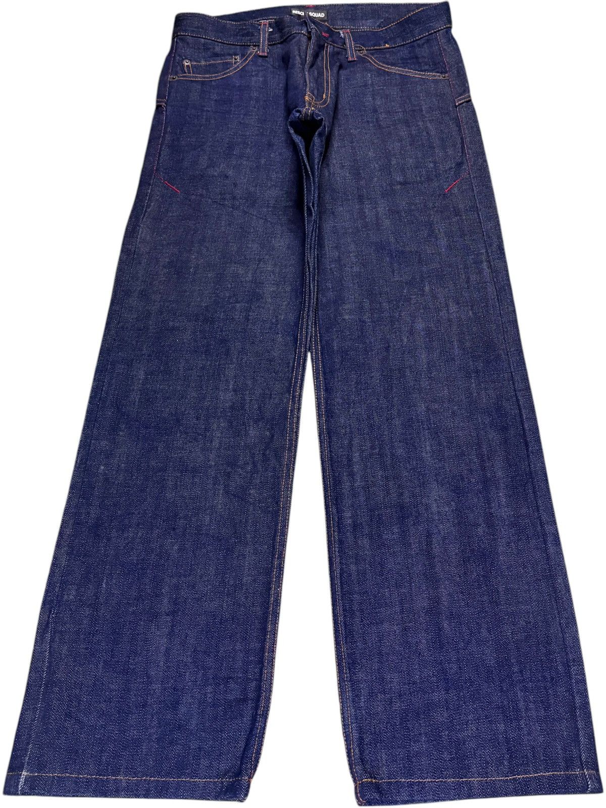 Designer × Japanese Brand Vintage Japanese Brand Raw Denim Spell Out Loose Jeans Size US 30 / EU 46 - 1 Thumbnail
