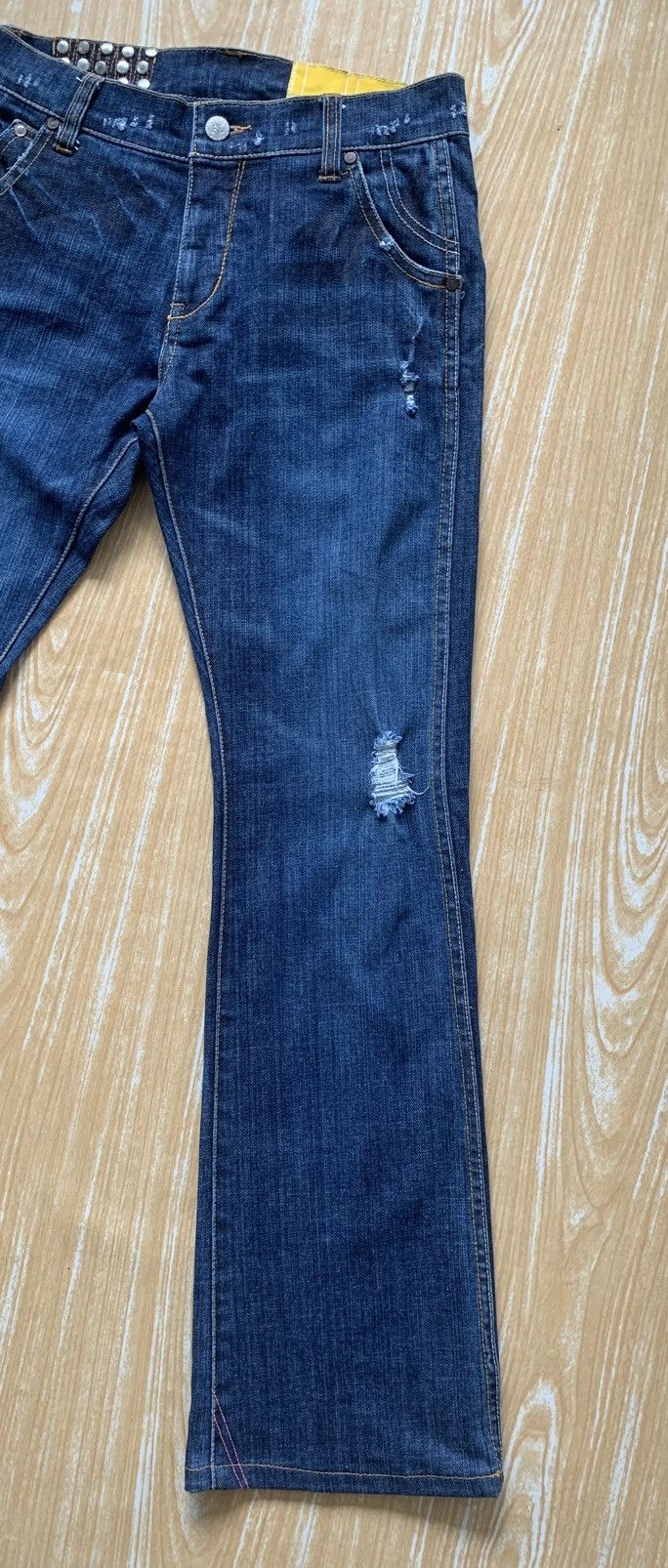 Japanese Brand 🔥 Ocean Pacific Distressed Flare Bootcut Unisex Jeans Pant Size US 27 - 9 Thumbnail