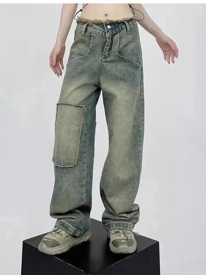 Japanese Brand Retro washed straight leg wide leg jeans Size US 32 / EU 48 - 1 Thumbnail