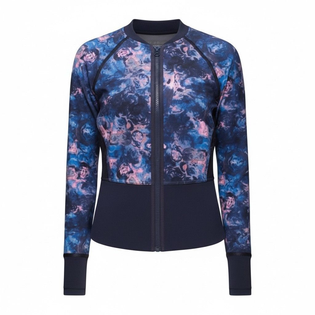 Lululemon Lululemon Blue Pink Floral Sheer Mesh back Jacket Sz.6 Size M / US 6-8 / IT 42-44 - 1 Thumbnail