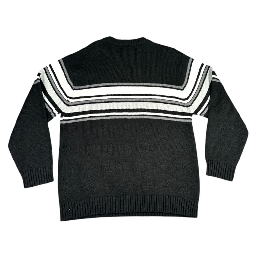 Southpole VINTAGE Southpole Sweater Shirt Black White Gray Striped Inlay Ribbed Y2K Adult MEDIUM Mens Size US M / EU 48-50 / 2 - 3 Thumbnail