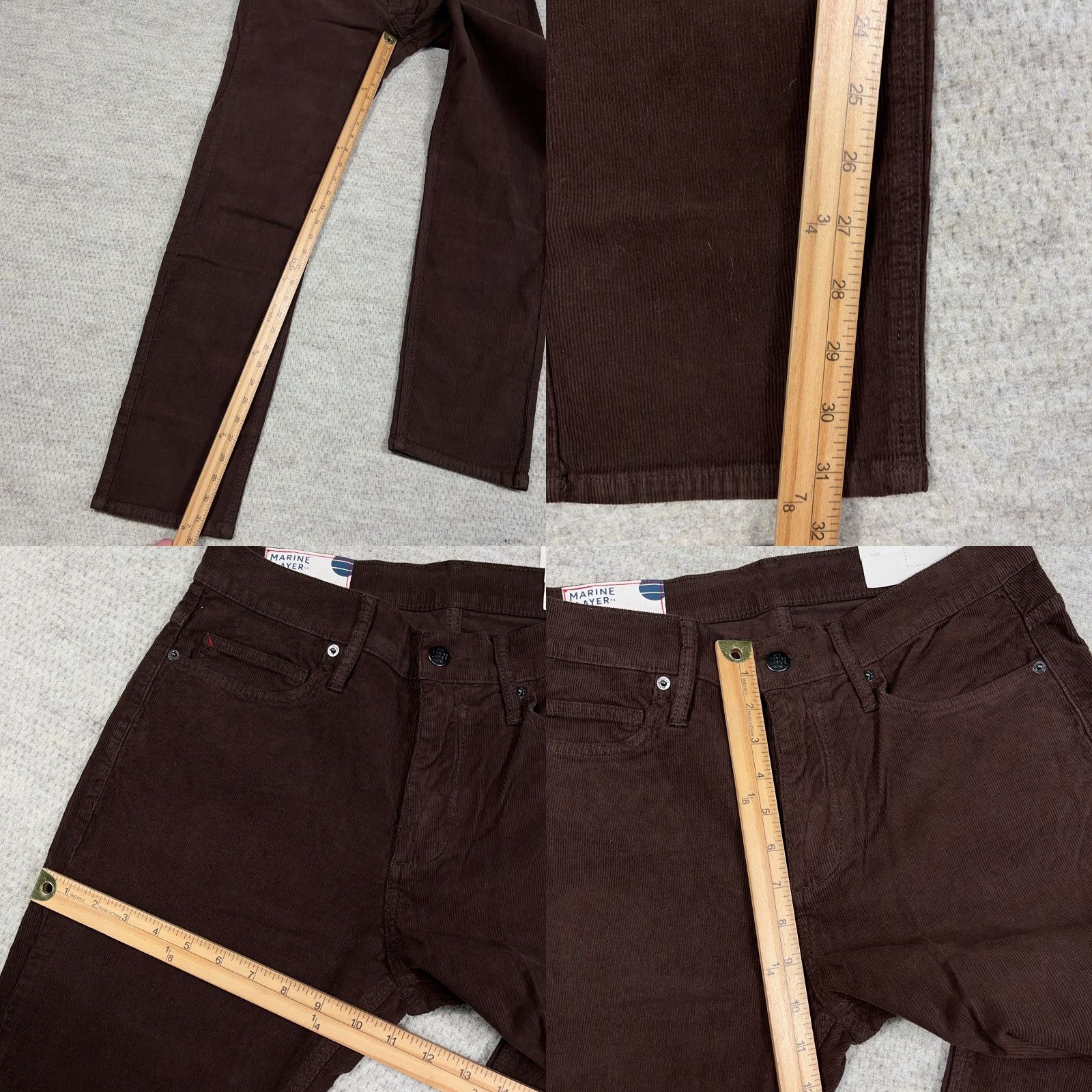 Marine Layer Marine Layer Pants Men 34x32 Slim Fit Straight Leg Corduroy Chino Brown Size US 34 / EU 50 - 8 Thumbnail