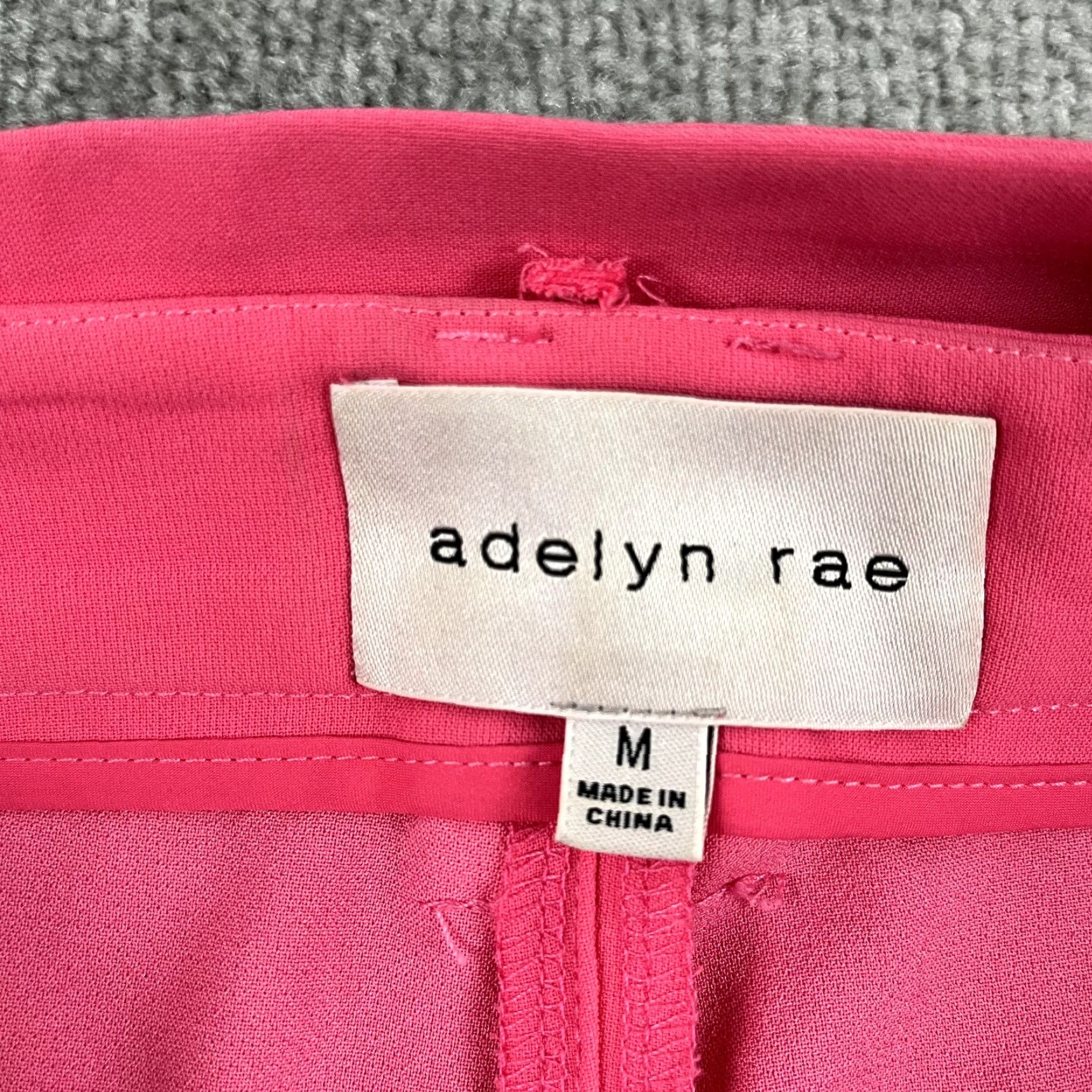 Vintage ADELYN RAE Pants Womens Medium Hot Pink Belted Wide Flare Trousers Preppy Casual Workwear Size 32" / US 10 / IT 46 - 2 Thumbnail