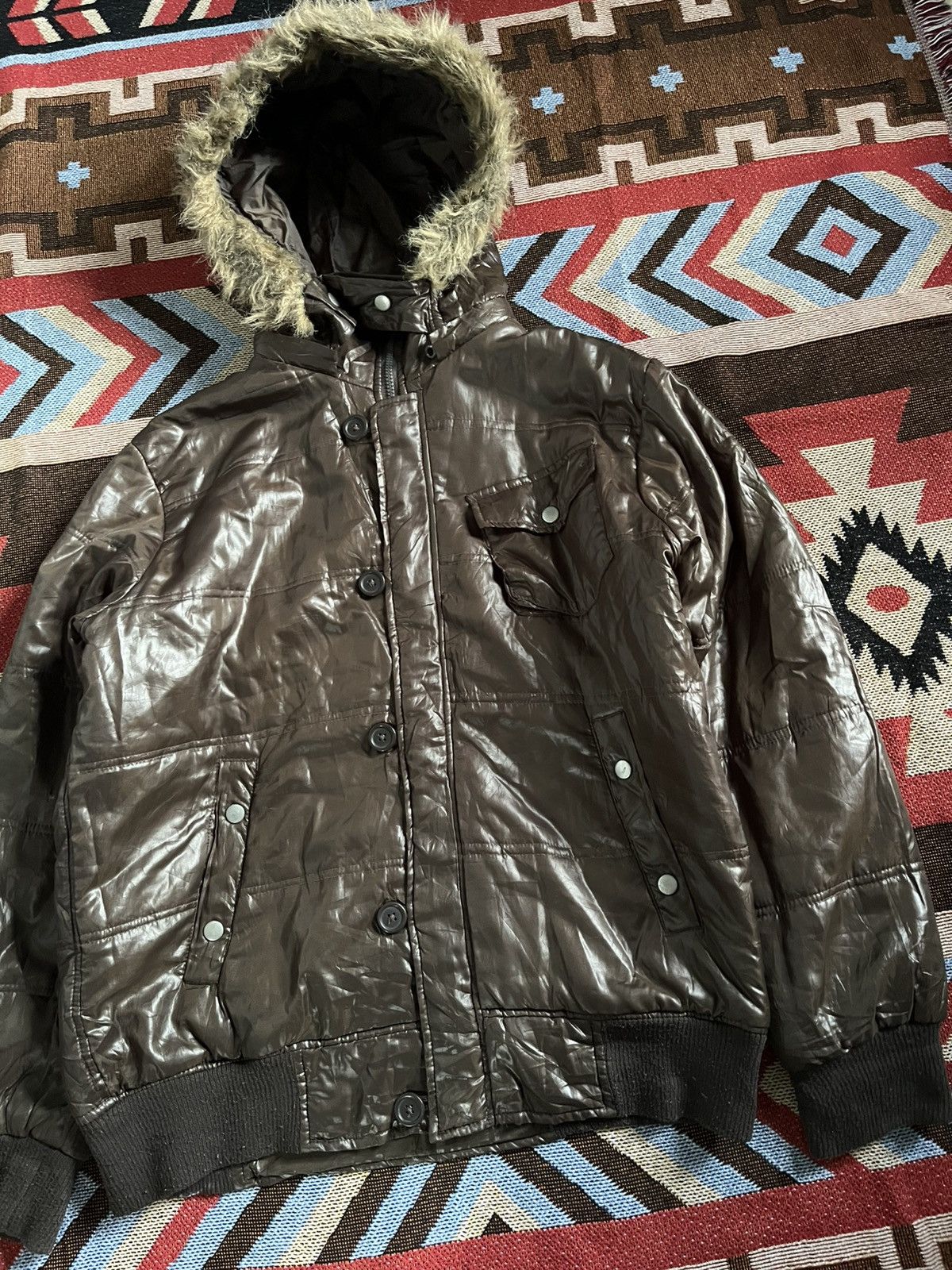 Japanese Brand 💀H.C.M Homme Puffer Fur Jacket 💀 Size US L / EU 52-54 / 3 - 3 Thumbnail