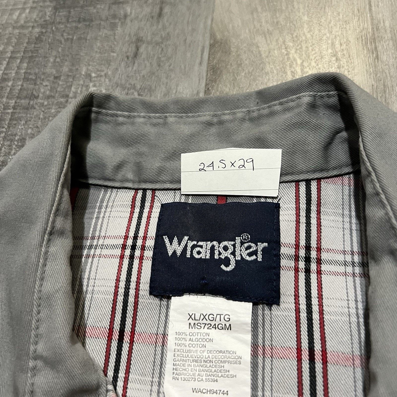 Wrangler Wrangler Western Brushpopper Pearl Snap Short Plaid Cowboy Size US XL / EU 56 / 4 - 4 Thumbnail