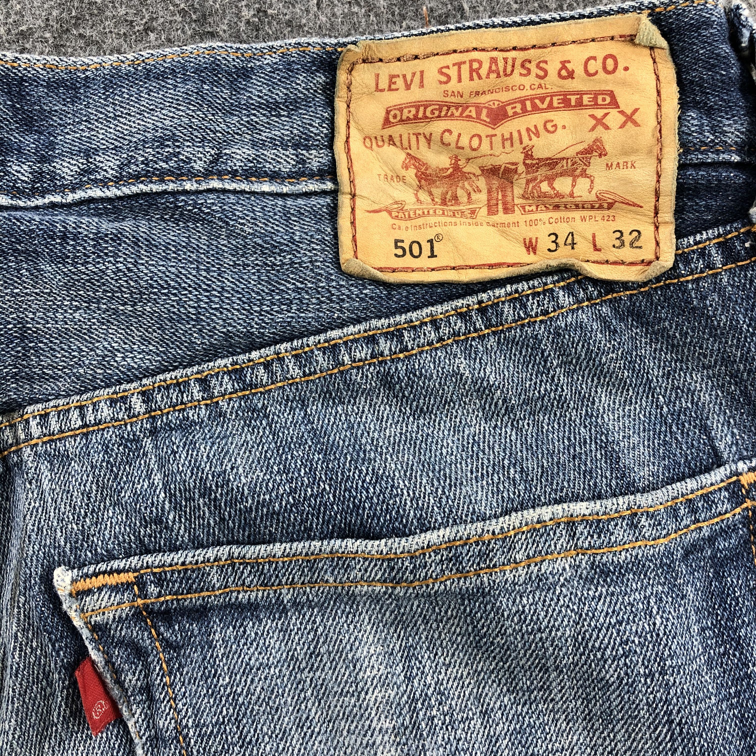 Levi's Vintage Blue Wash Levis 501 Jeans-JM1985 Size US 36 / EU 52 - 6 Thumbnail