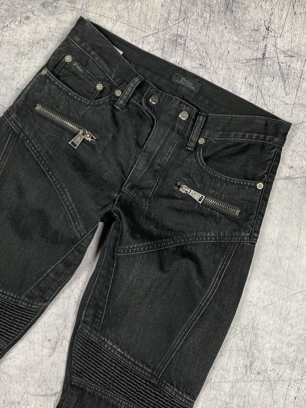 Polo Ralph Lauren × Ralph Lauren Polo Ralph Lauren rare black label biker jeans pants Size 26" / US 2 / IT 38 - 3 Thumbnail