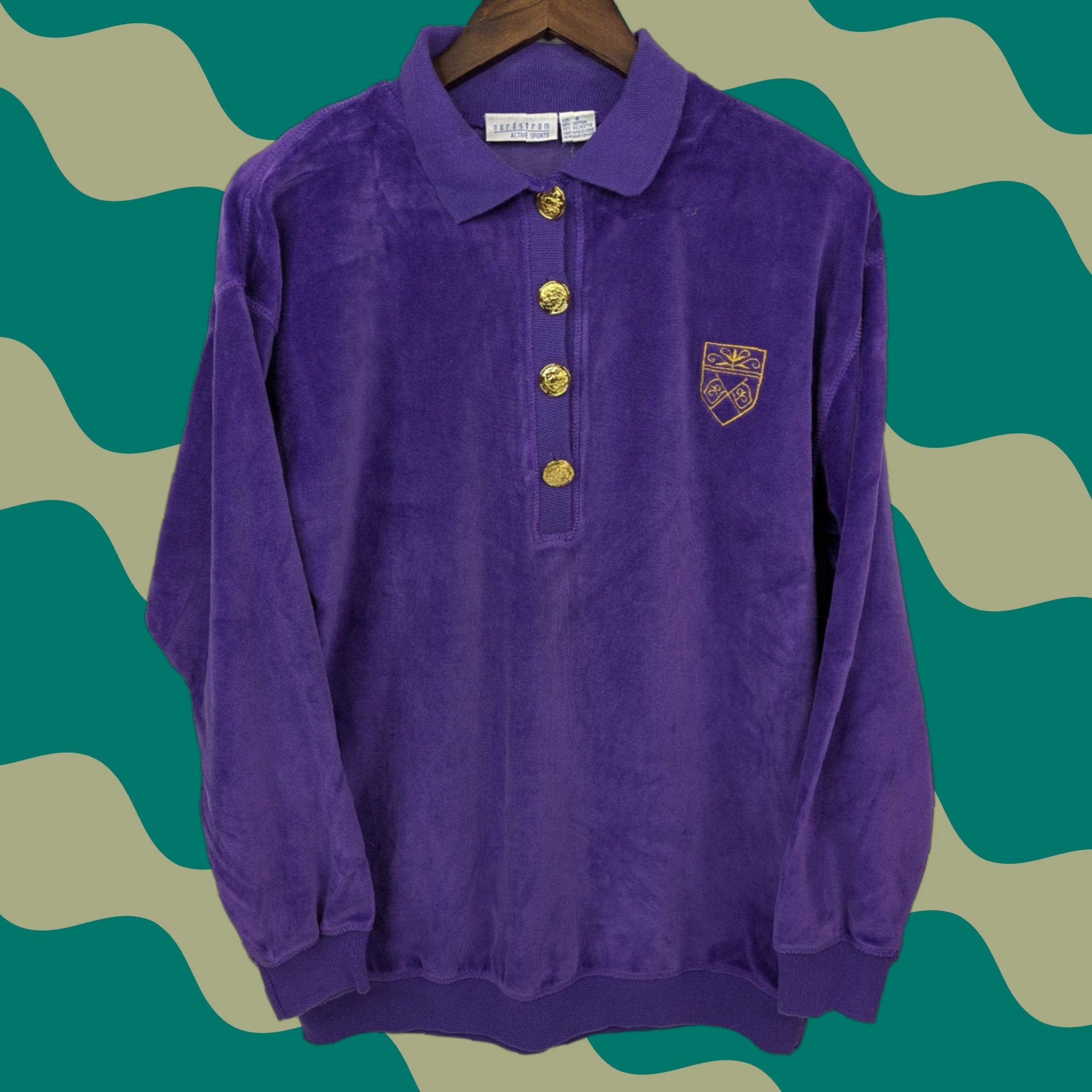 Nordstrom VINTAGE Nordstrom Active Purple Velour Long Sleeve Polo Pullover Small Polo Shirt Long Sleeve Pullover Mens Purple Velour Cotton, Cardigan? Size US S / EU 44-46 / 1 - 1 Thumbnail