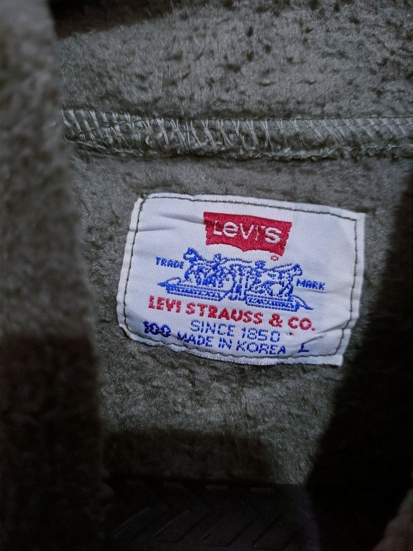 Levi's × Vintage Vintage Levis army hoodie fleece jacket Size US L / EU 52-54 / 3 - 6 Thumbnail