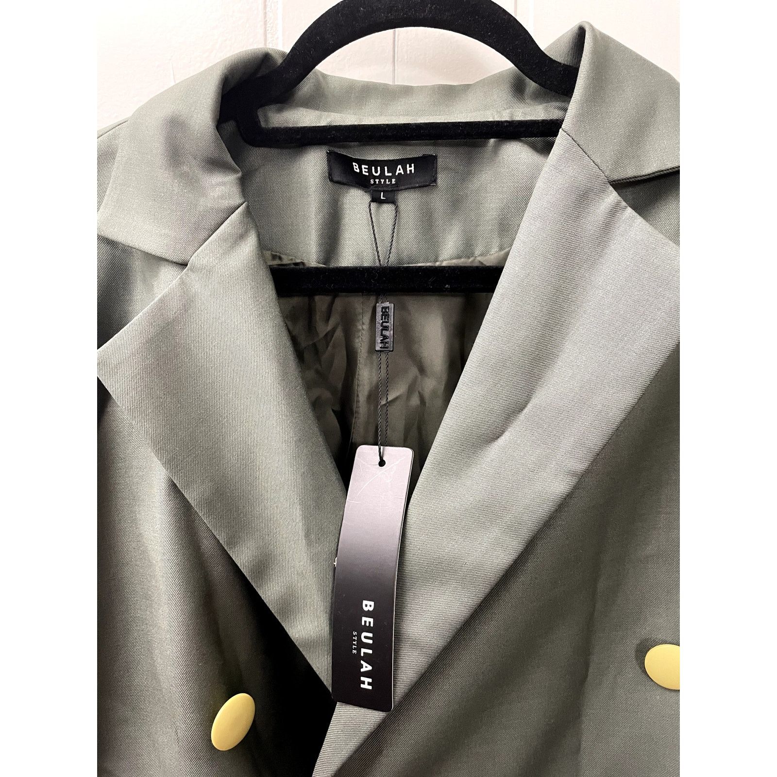 The Unbranded Brand Y2K Beulah Style NWT Womans Over Sized Large Olive Blazer Size L / US 10 / IT 46 - 1 Thumbnail