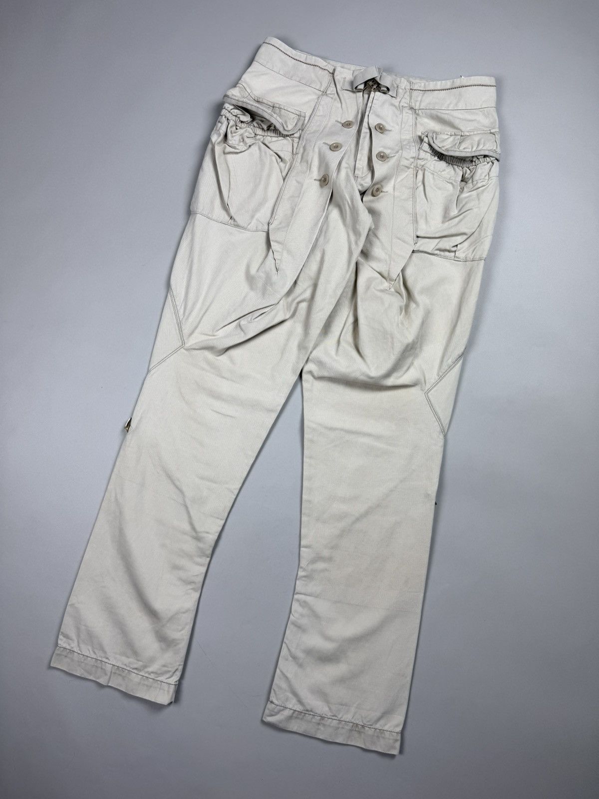 Marithe + Francois Girbaud × Vintage Girbaud Vintage Avant-Garde Cargo Pockets Baggy Chino Pants Size US 32 / EU 48 - 4 Thumbnail