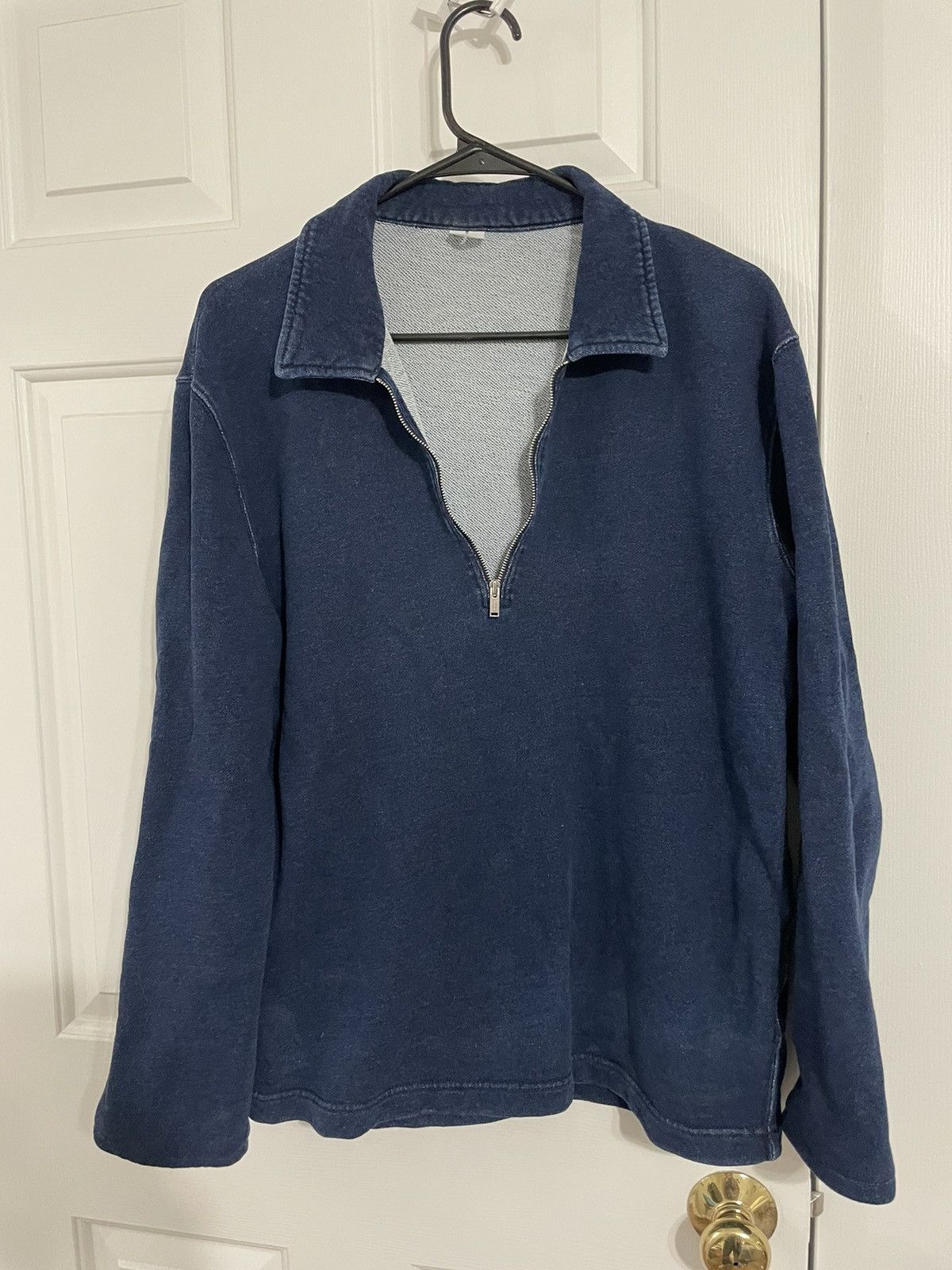 Arket Half-Zip Pullover Sweatshirt Indigo Garment Dye Blue Sweater Size US S / EU 44-46 / 1 - 2 Thumbnail