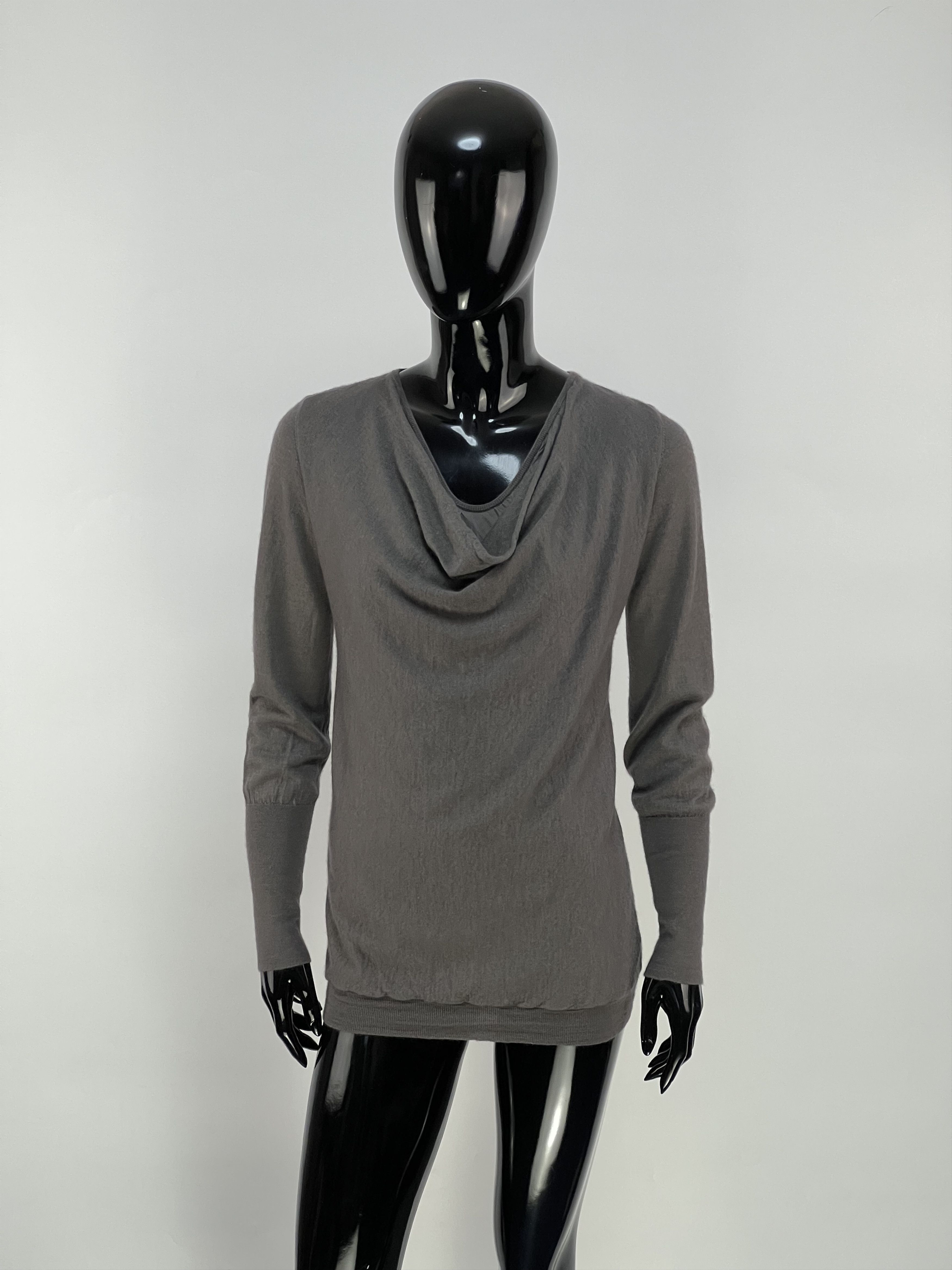 Brunello Cucinelli Gray Cashmere Silk Sweater Pullover