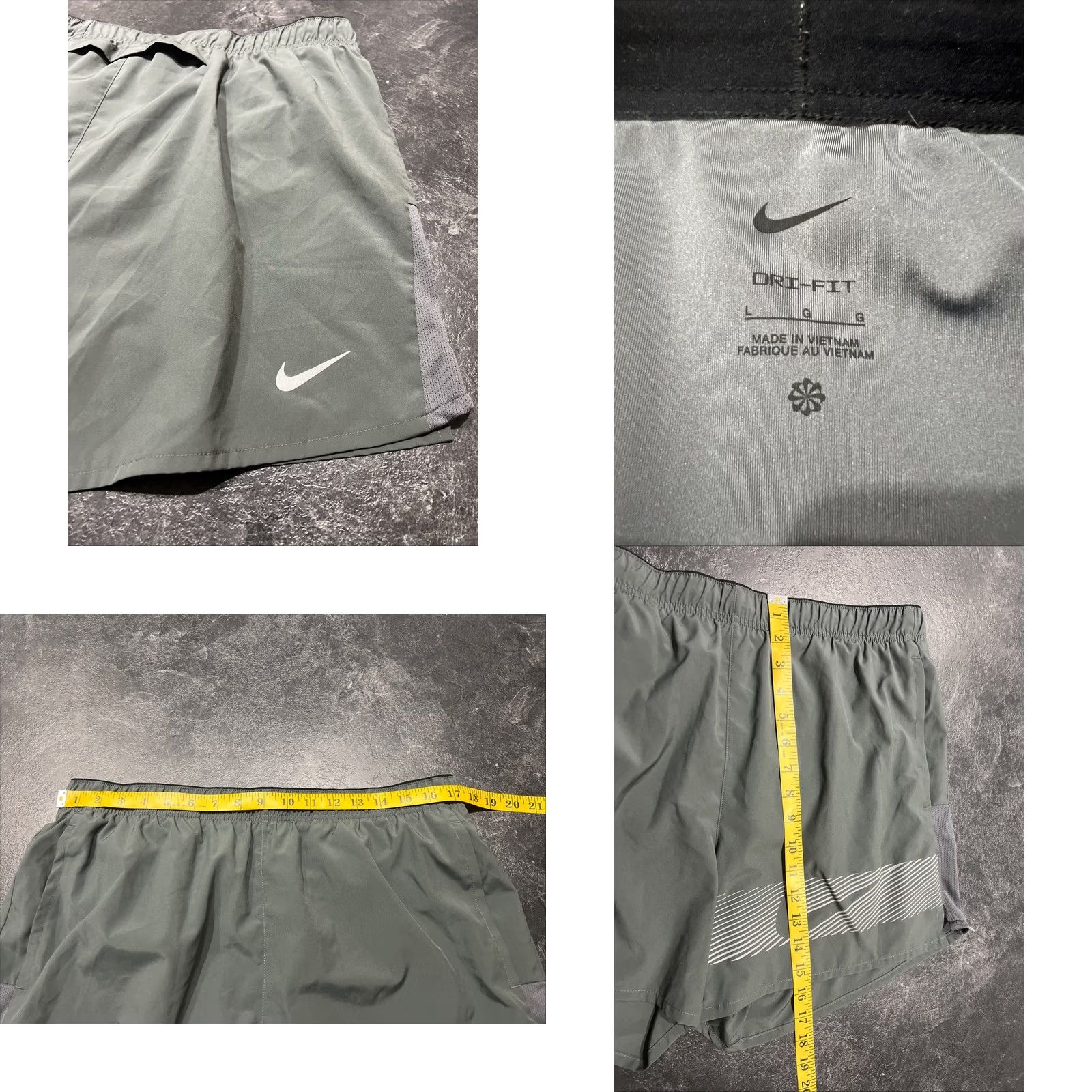Nike Nike Challenger Flash Shorts Mens Lined Dri Fit Side Pockets 5" Inseam Green L Size US 33 - 8 Thumbnail