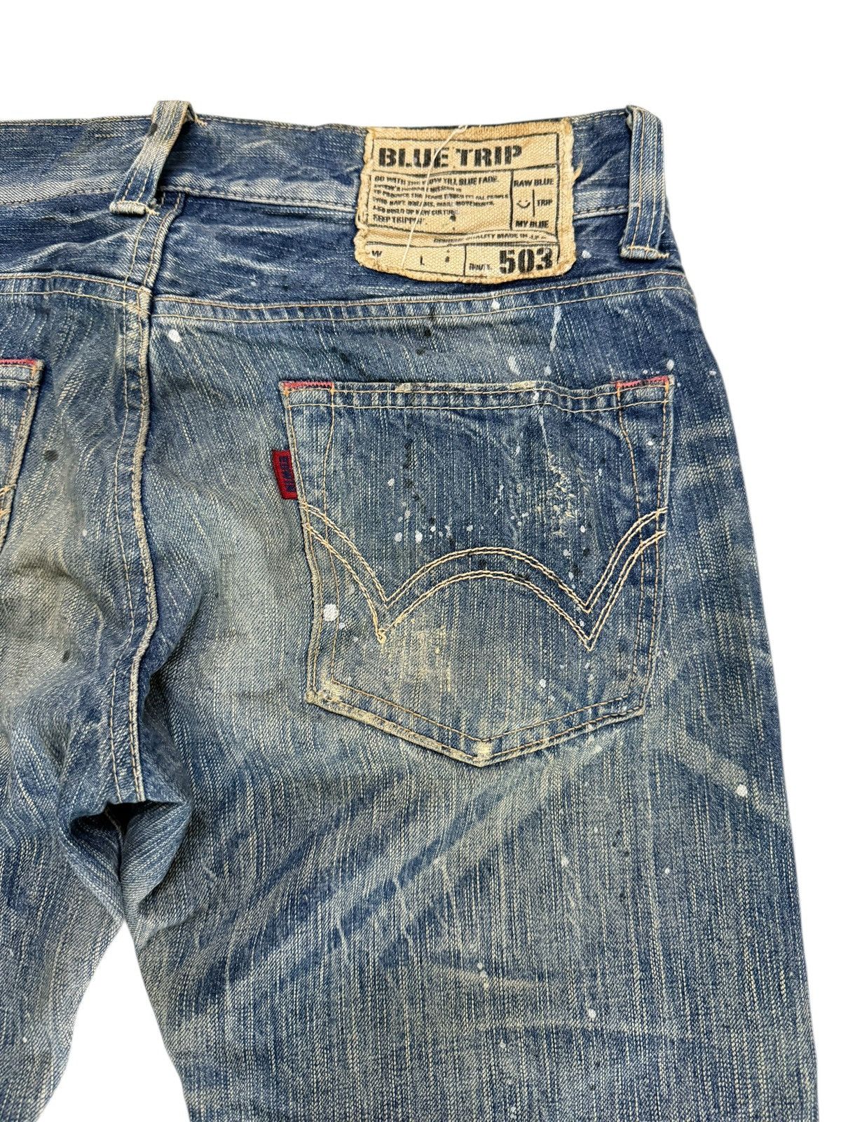 If Six Was Nine Flared Jeans Edwin 503 Blue Trip Clawmark Distressed Sick Size US 31 - 11 Thumbnail