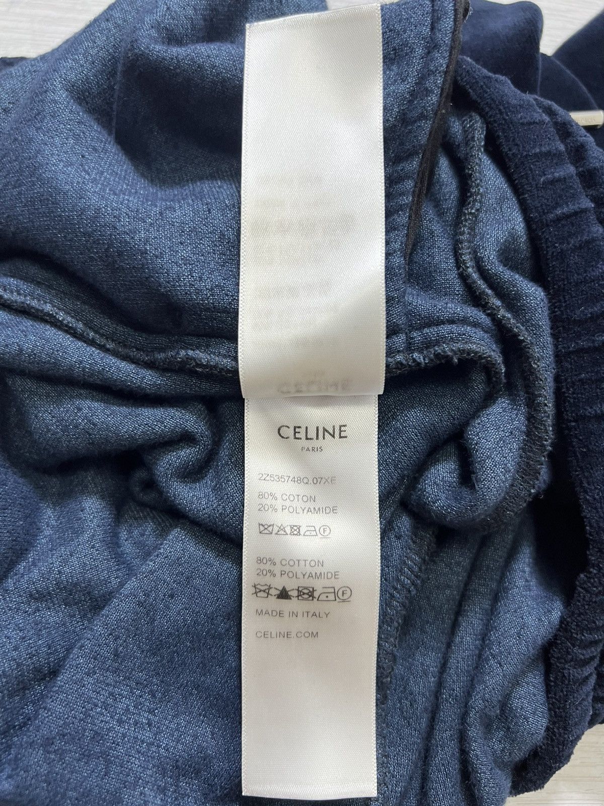 Celine Celine - Triomphe Logo Embroidered Velour Trackpants Size US 30 / EU 46 - 20 Thumbnail