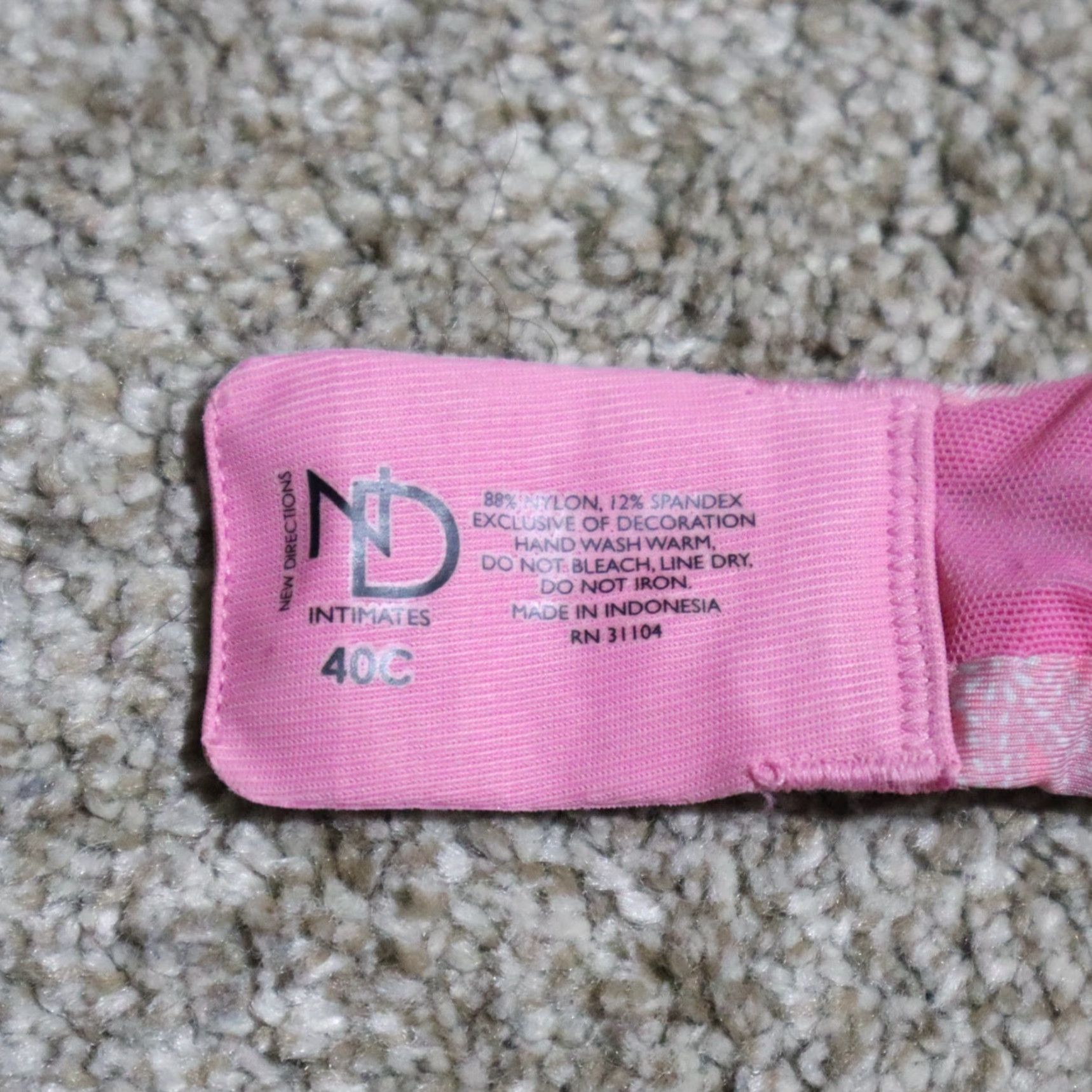 Pinko New Directions Intimates Bra 31104 Women's Size 40C Pink Size ONE SIZE - 5 Thumbnail