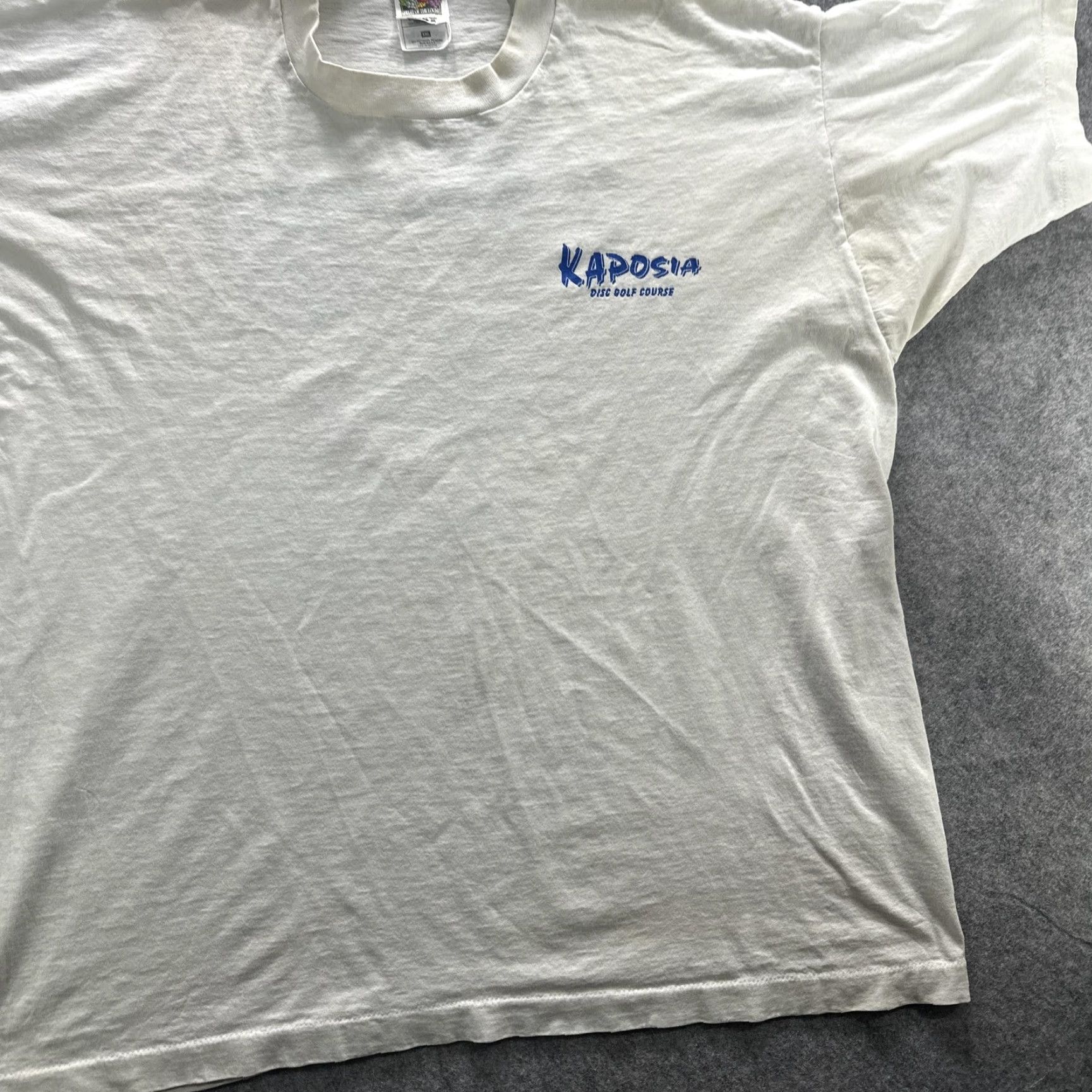 Fruit Of The Loom VINTAGE Kaposia Disc Golf Course Shirt Mens 2XL White Graphic Minnesota 90s Size US XXL / EU 58 / 5 - 4 Thumbnail