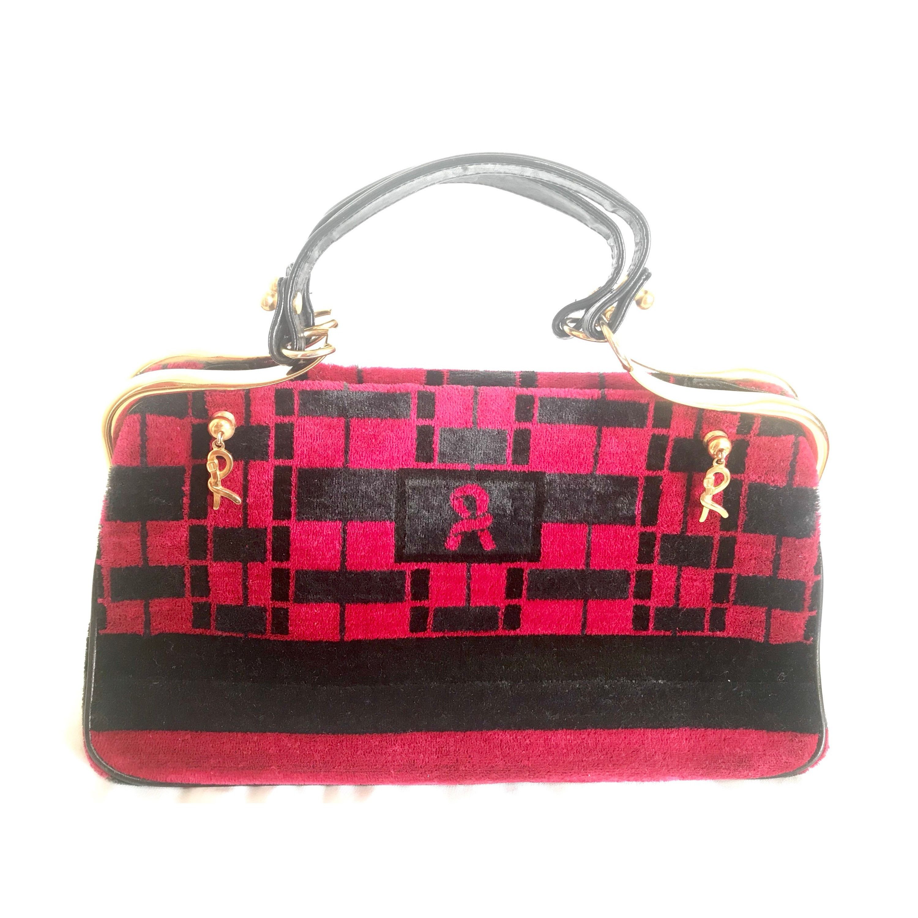 Roberta di Camerino Vintage Roberta di Camerino red, black geometric handbag Size ONE SIZE - 3 Thumbnail