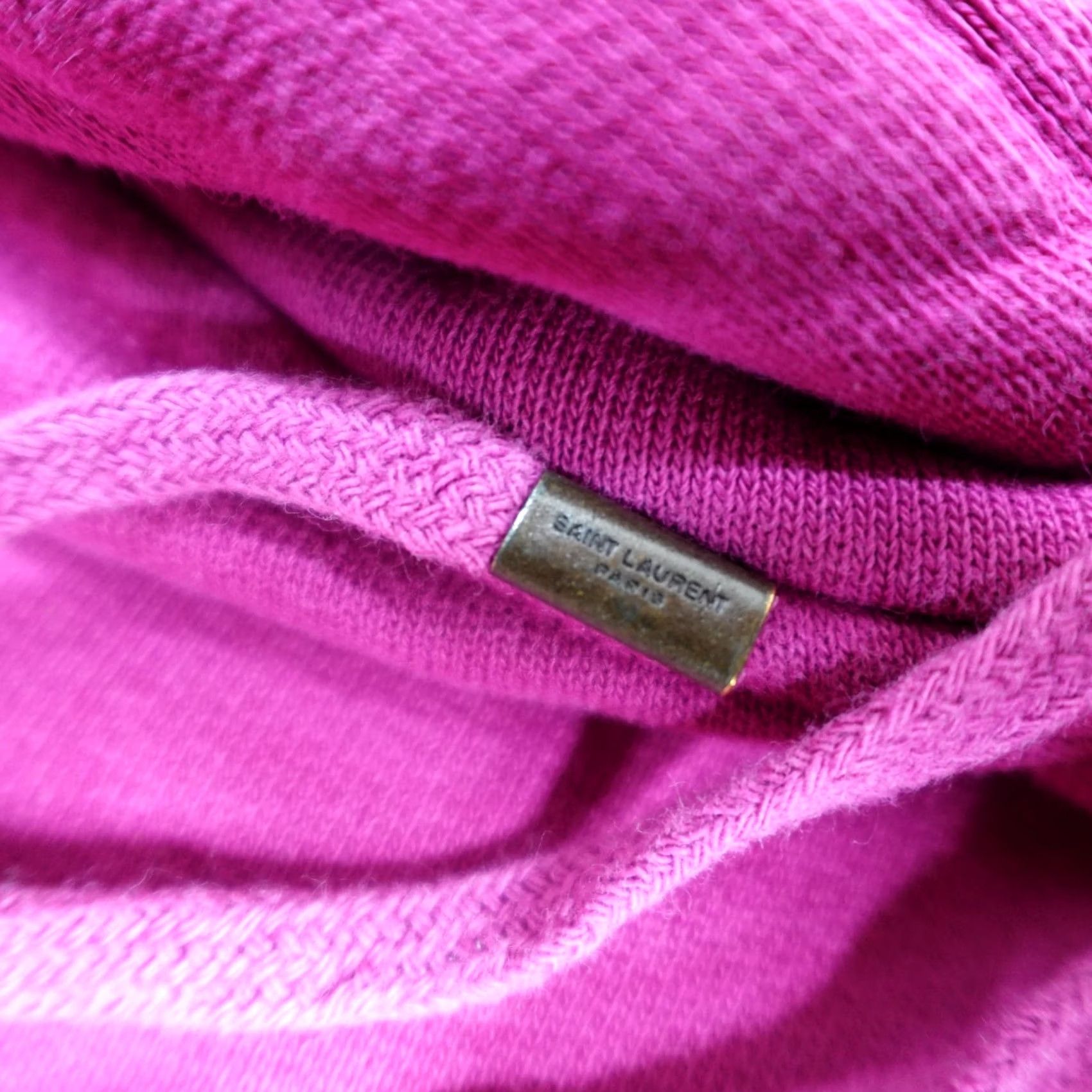 Yves Saint Laurent Nike Yves Saint Laurent Mens Sweater Large Pink Purple Hoodie Spellout Made in Italy Size US L / EU 52-54 / 3 - 6 Thumbnail