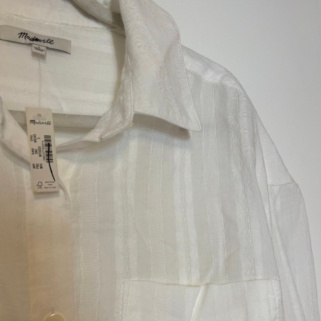 Madewell NWT Madewell Straight-Hem Shirt in Cotton Dobby Size Small Size S / US 4 / IT 40 - 7 Thumbnail