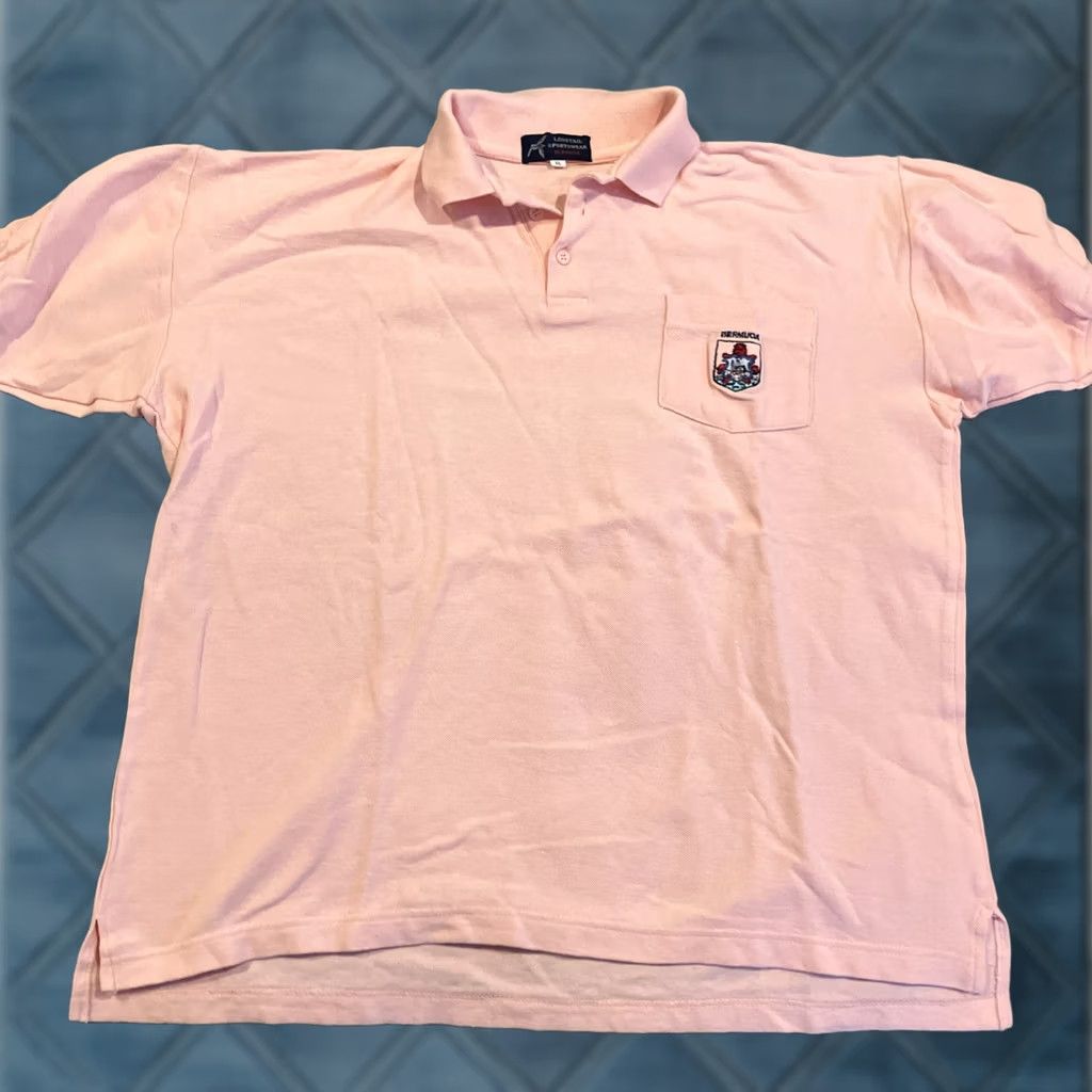 Vintage VINTAGE Longtail Sportswear Polo XL Pink Embroidered BERMUDA Pique Golf Men Size US XL / EU 56 / 4 - 1 Thumbnail