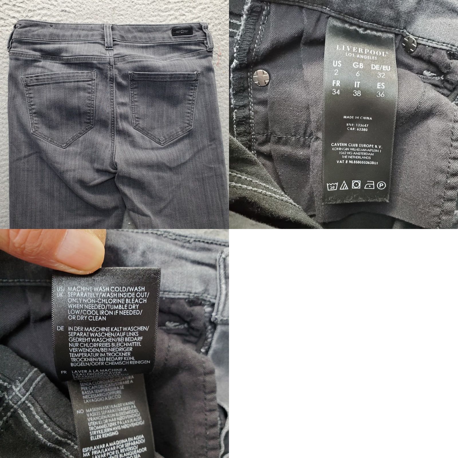 Vintage Liverpool Los Angeles Skinny Jeans Women's Gray 2/26 Medium Wash 5-Pocket Design 25" Inseam Size 26" / US 2 / IT 38 - 8 Thumbnail