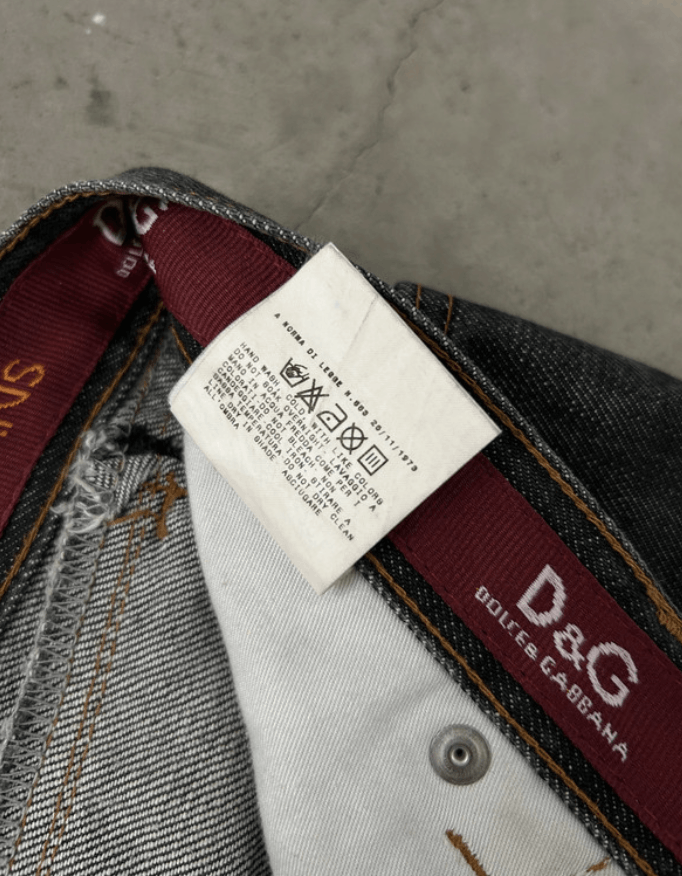 Dolce & Gabbana × Jean Dolce Gabbana Denim Cargo Pants Wide Boot Cut Zip EX0107 Size 27" / US 4 / IT 40 - 4 Thumbnail