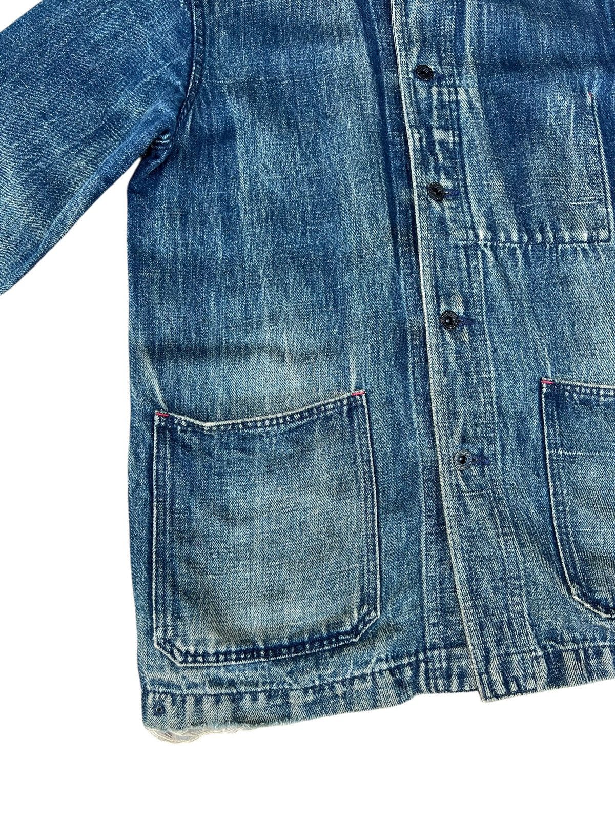 45rpm Trashed Indigo Japan Military Denim Shawl Collar Jacket Size US M / EU 48-50 / 2 - 9 Thumbnail